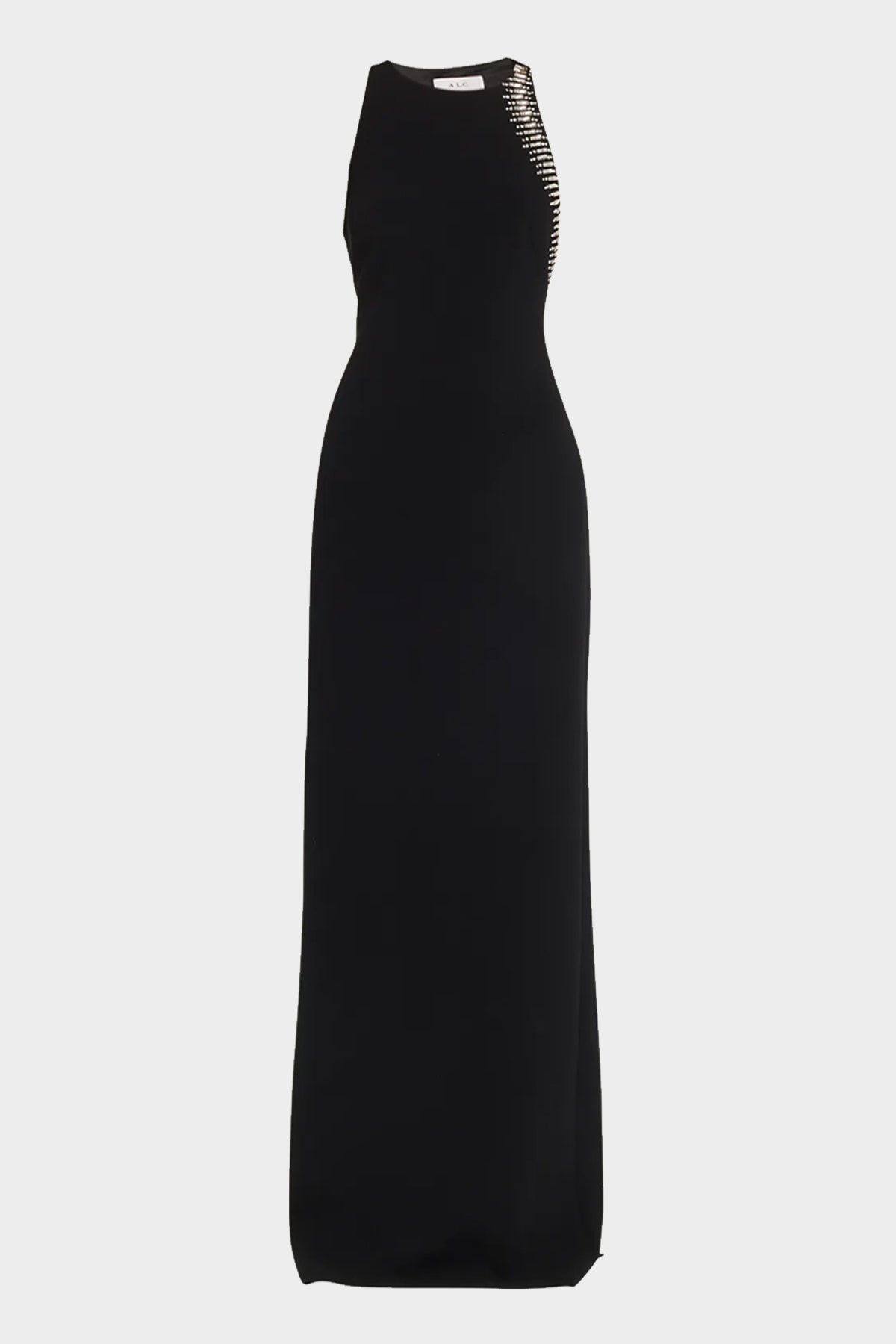 Skyler Embellished Open Back Dress in Black - shop-olivia.com