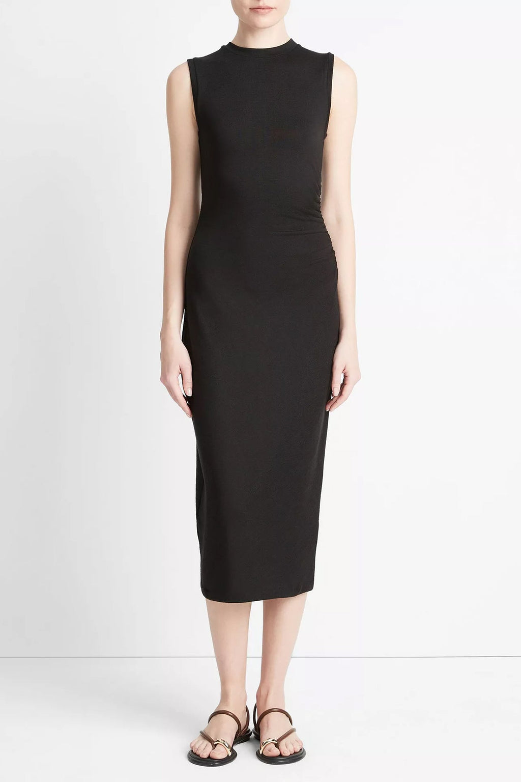 Sleeveless Gathered Waist Dress