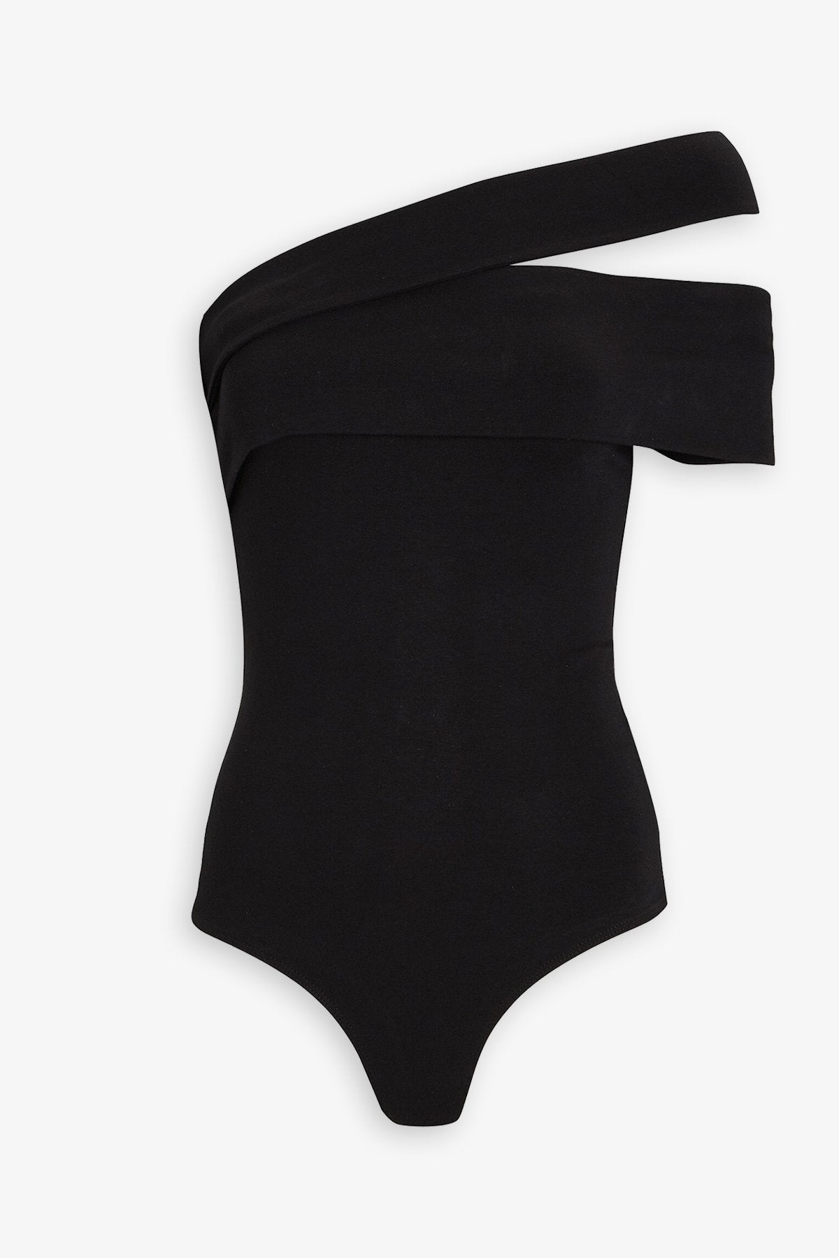 Sliced Bodysuit in Black - shop-olivia.com