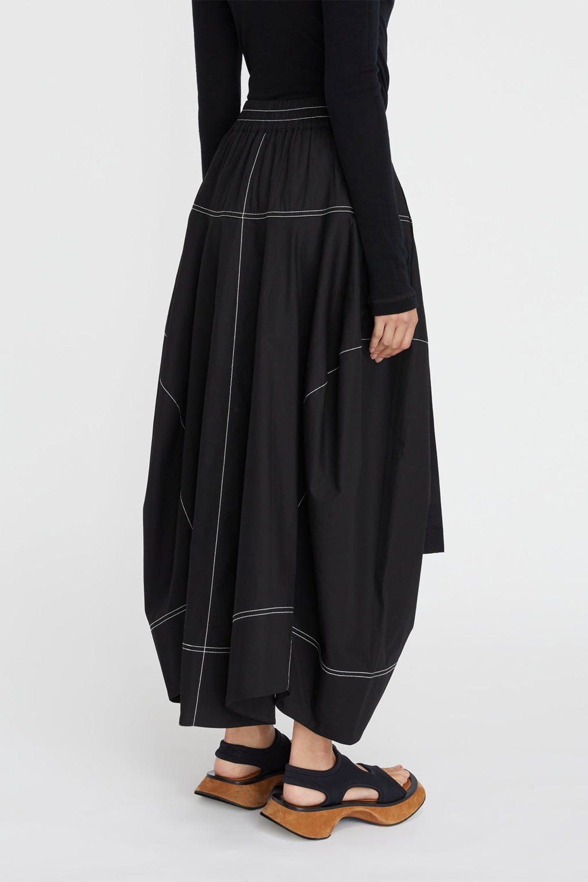 Soho Midi Skirt in Black - shop-olivia.com