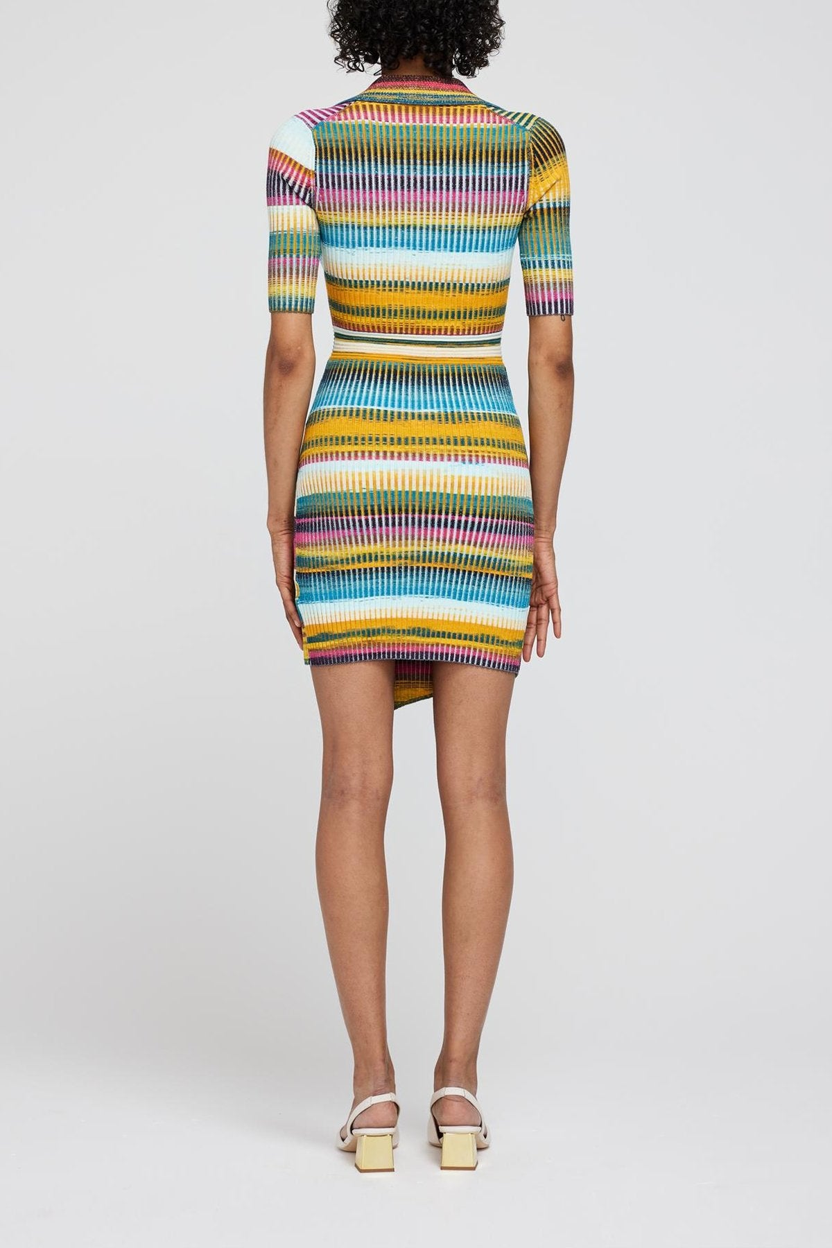 Solana Polo Mini Dress in Sunset Space Dye - shop-olivia.com