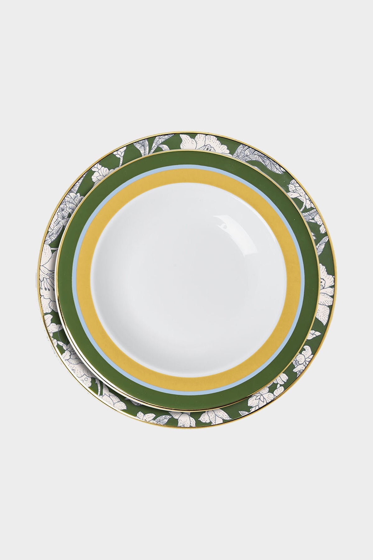 Soup and Dinner Plate Set of 2 in Roman Holiday Avorio - shop-olivia.com
