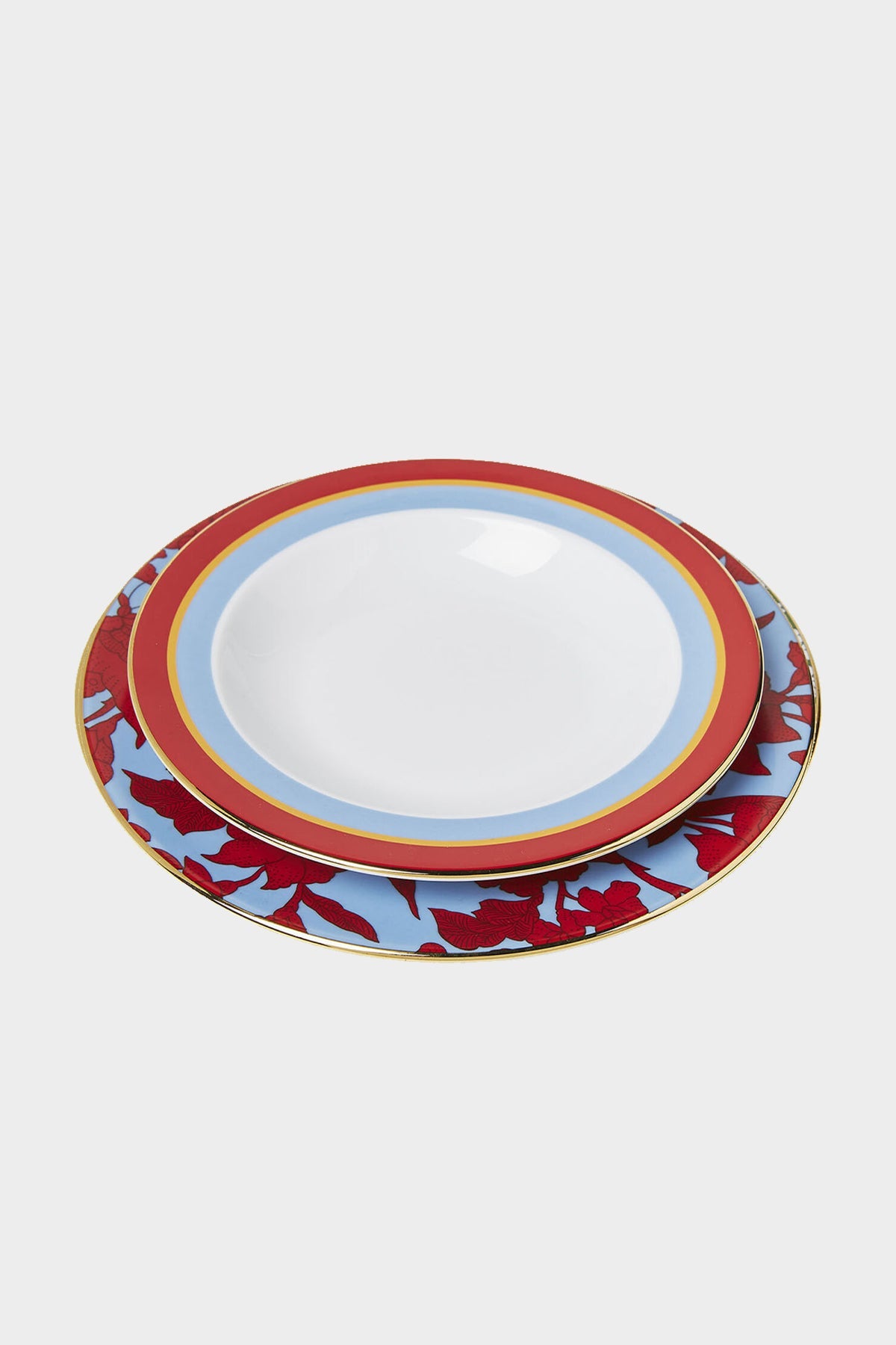 Soup and Dinner Plate Set of 2 in Roman Holiday Vino - shop-olivia.com