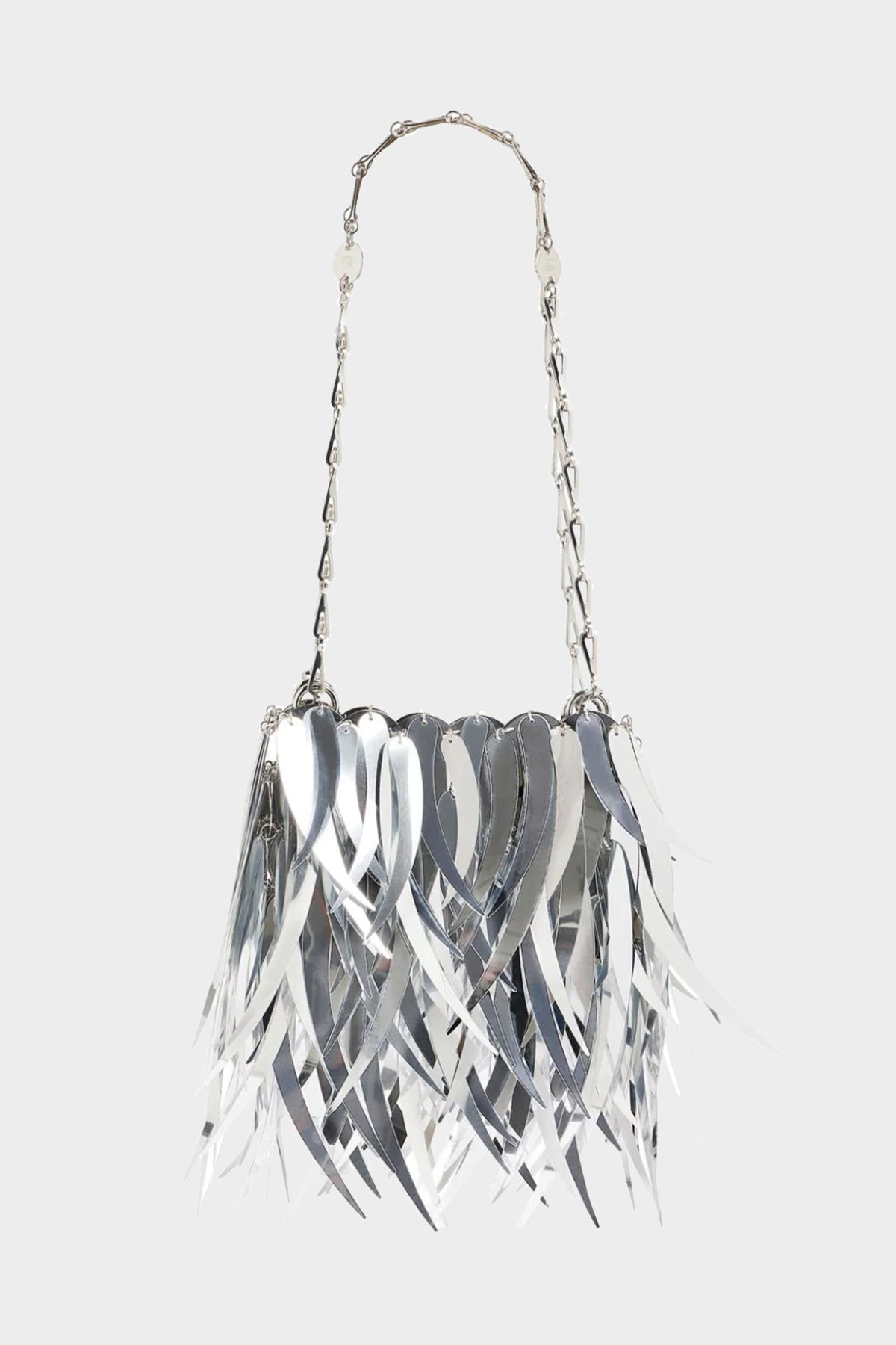 Sparkle Nano Metallic-Fringe Shoulder Bag in Silver - shop-olivia.com