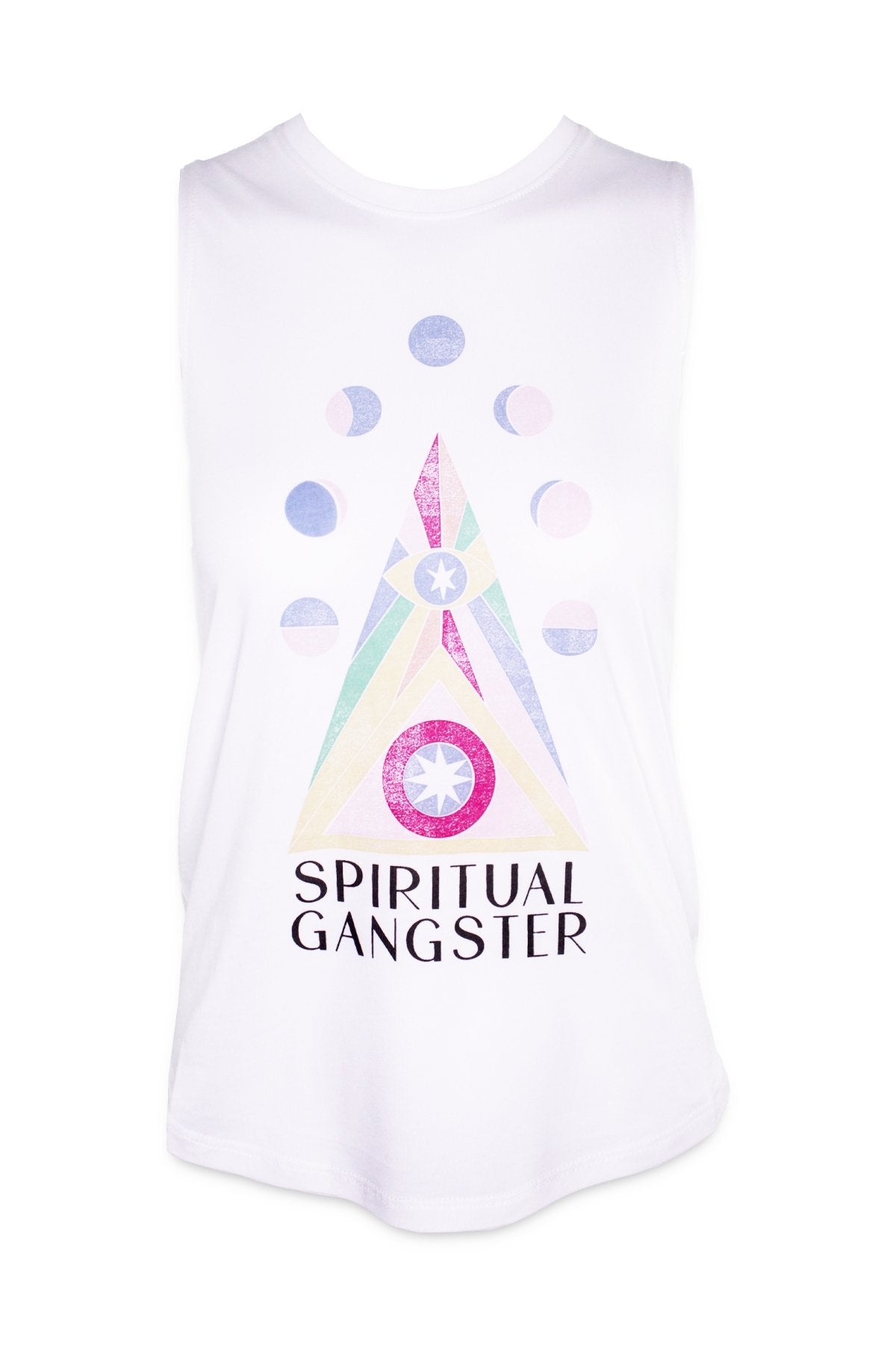 Spiritual Gangster Evil Eye Muscle Tank in Cream - shop-olivia.com