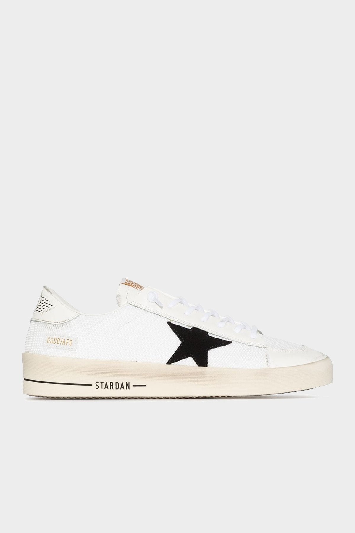 Stardan Mesh and Shiny Leather Sneakers in White - shop-olivia.com