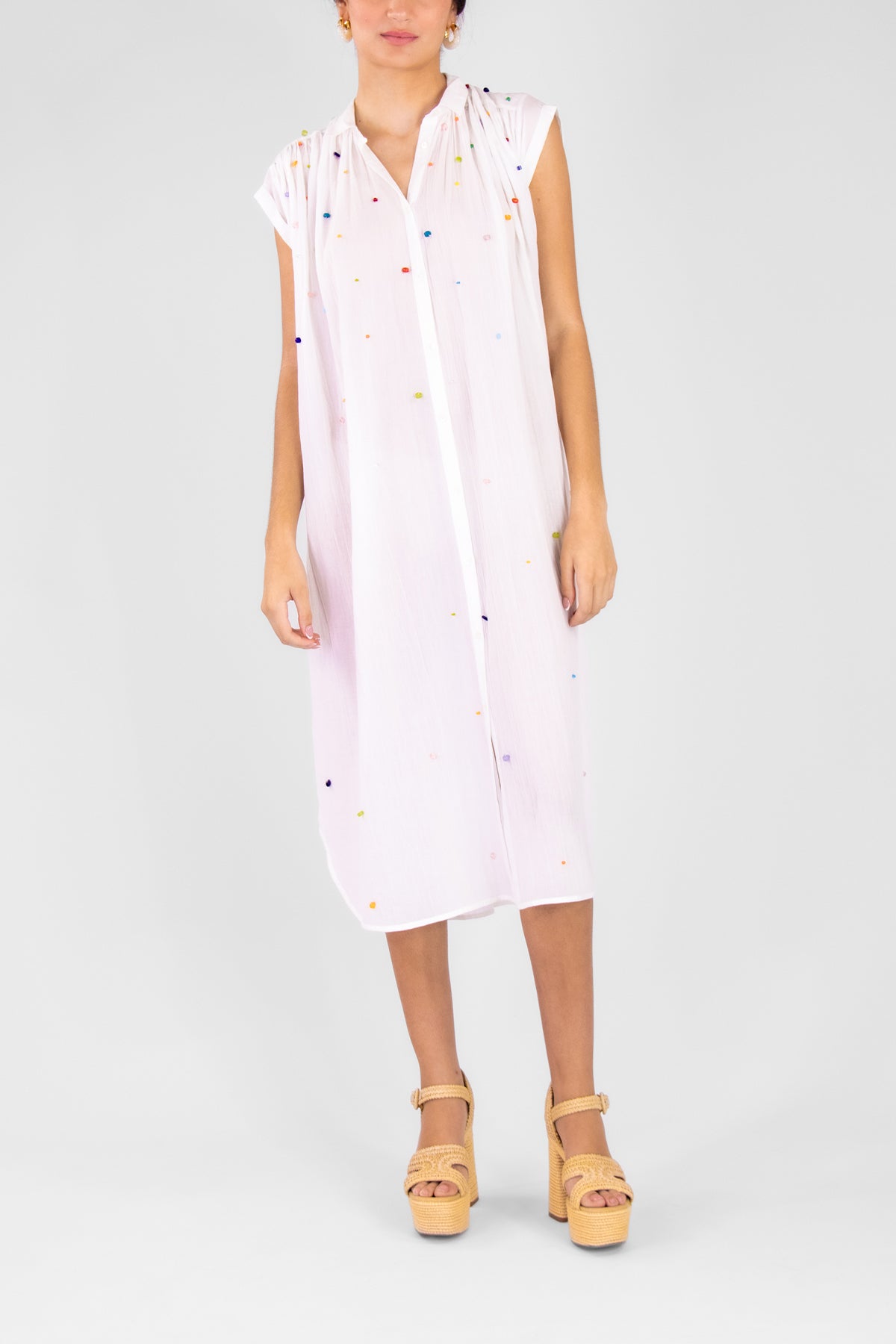 "Starlight" Co/Se Voile Sleeveless Dress in Color - shop-olivia.com