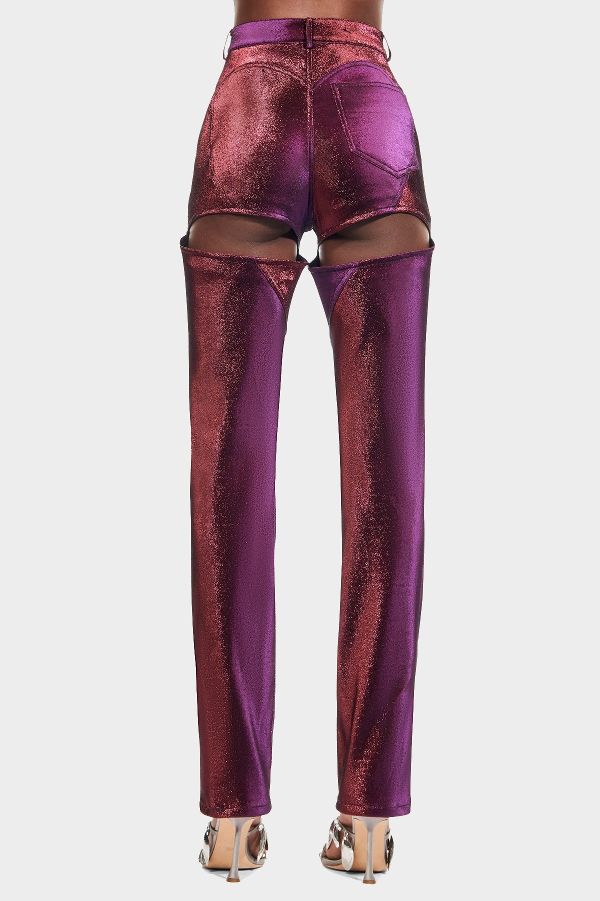 Straight Leg Slit Pant in Purple - shop-olivia.com