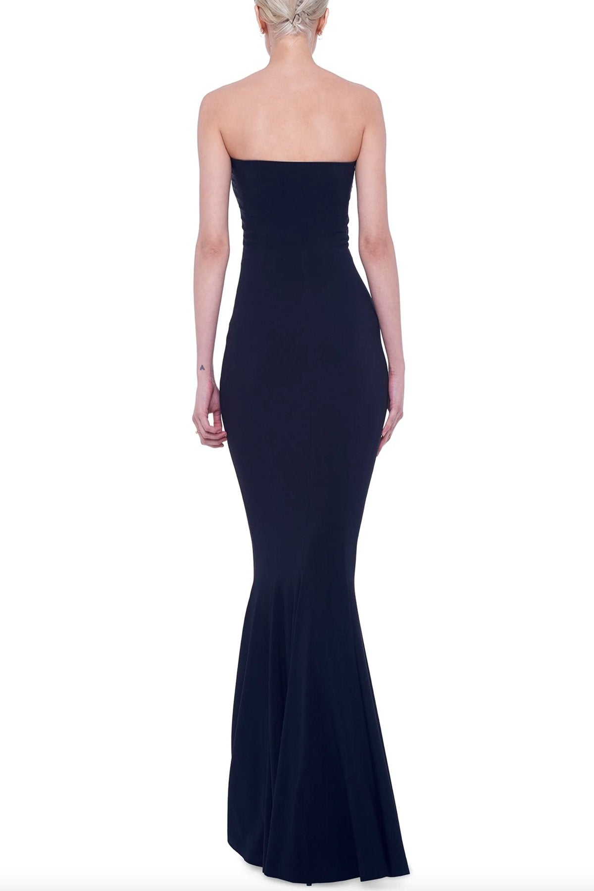 Strapless Fishtail Gown in Black - shop-olivia.com