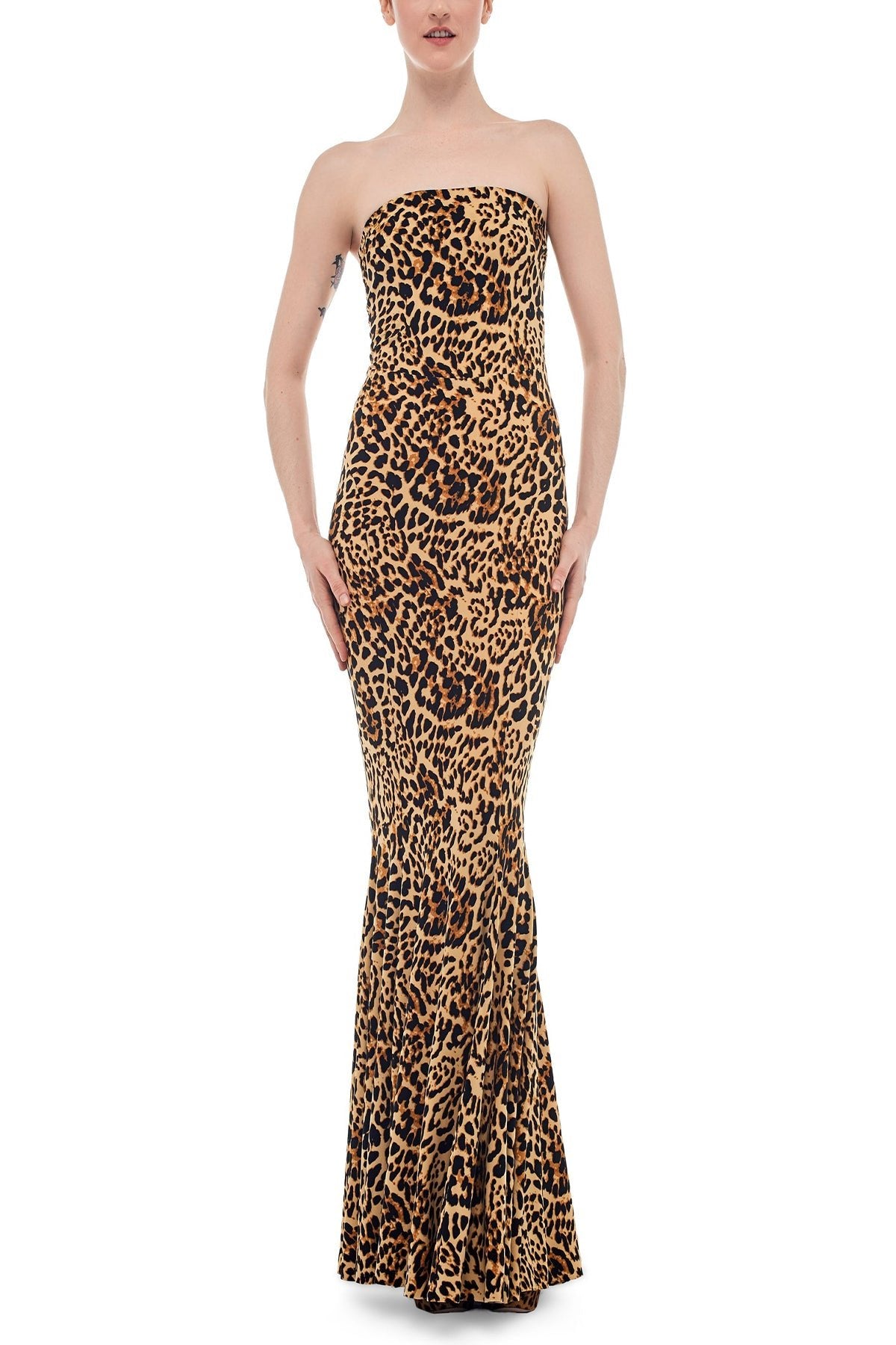 Strapless Fishtail Gown in Creamy Cat - shop-olivia.com