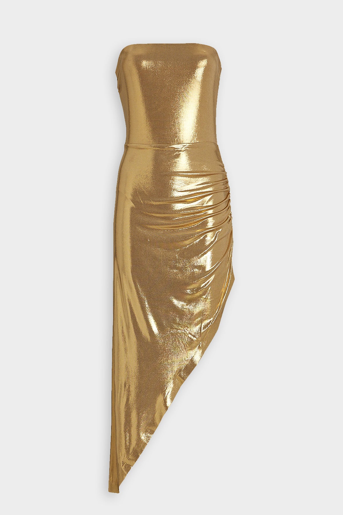 Strapless Side Drape Gown in Gold - shop-olivia.com