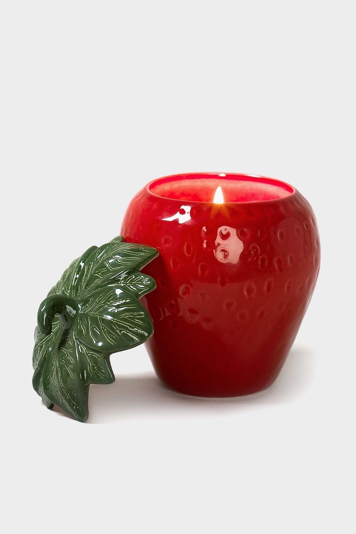 Strawberry Ceramic Candle in Red - shop-olivia.com