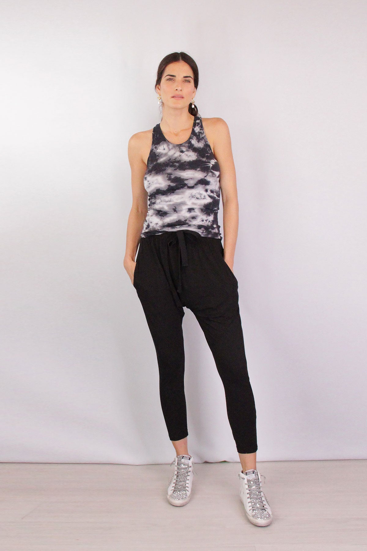 Supima Fitted Racer Tank in Phantomion - shop-olivia.com