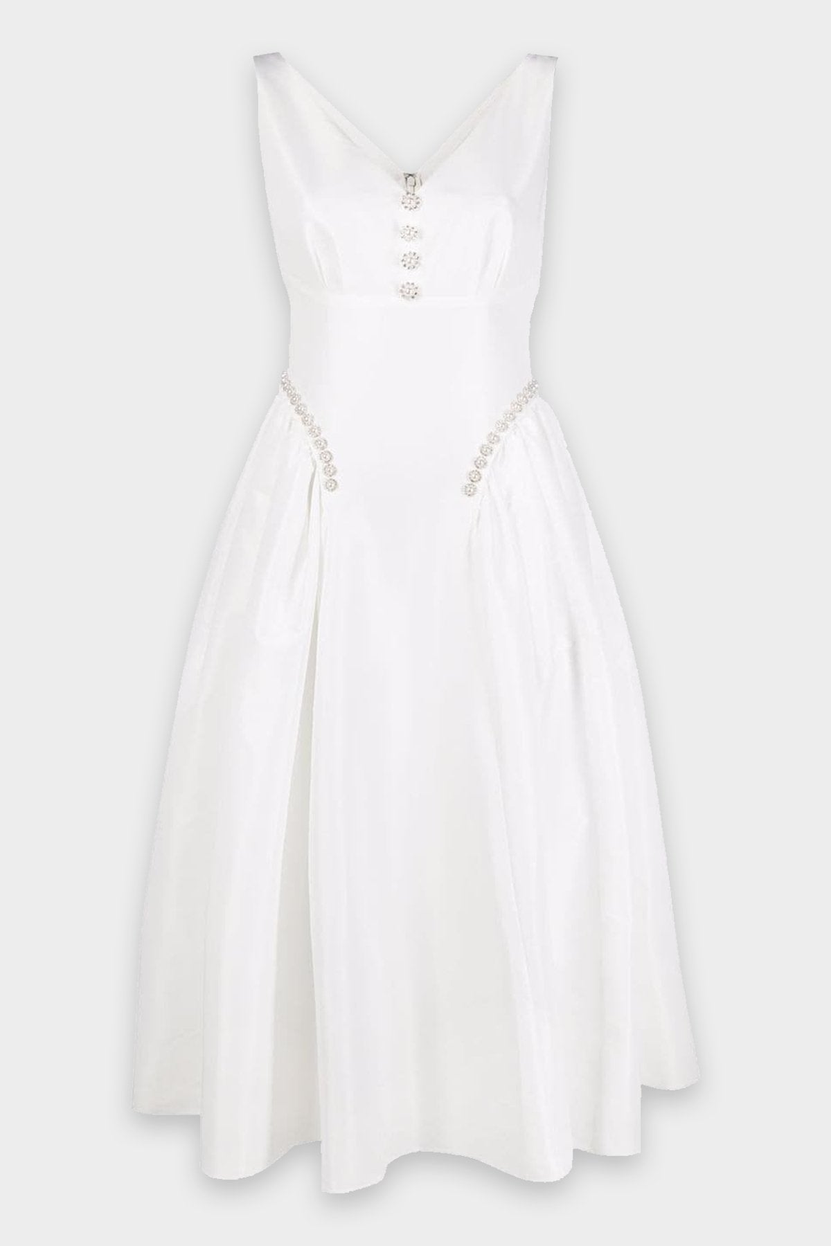 Taffeta Midi Dress in White - shop-olivia.com