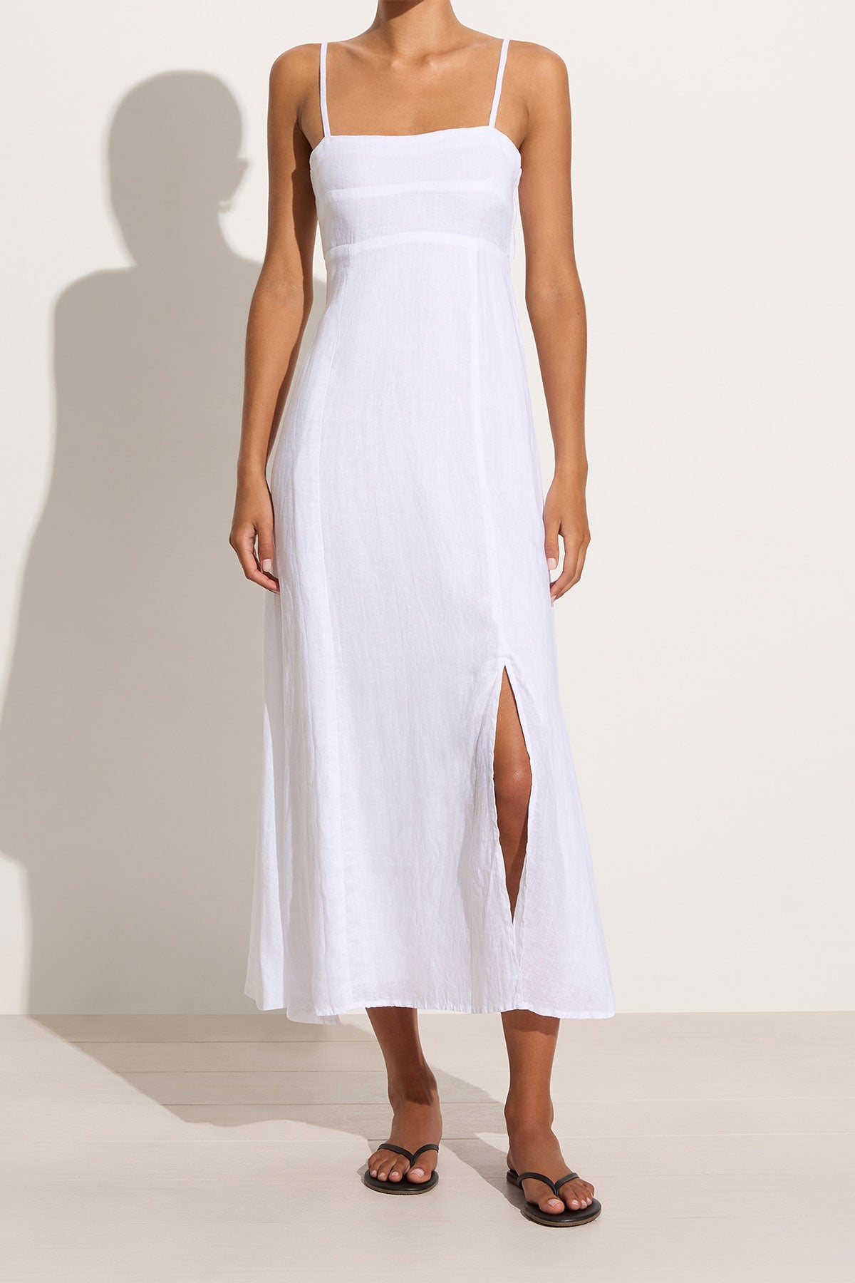 Tagliatelle Midi Dress in White - shop-olivia.com