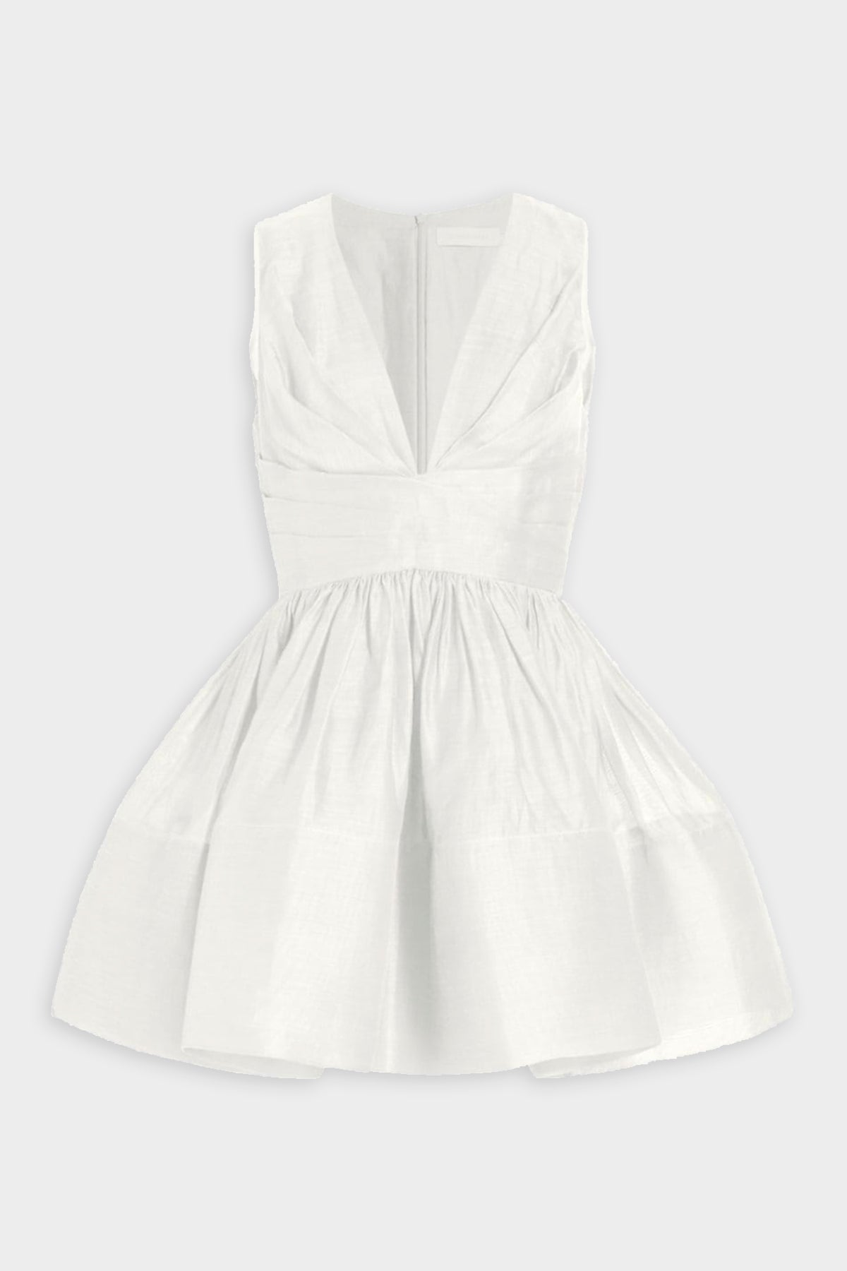 Tama V-Neck Mini Dress in Ivory - shop-olivia.com