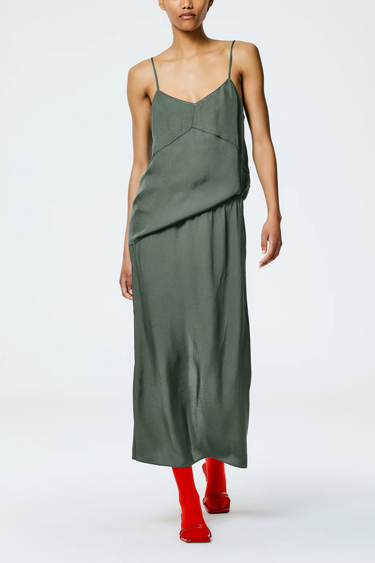 The Slip Skirt in Grey Pine - shop-olivia.com