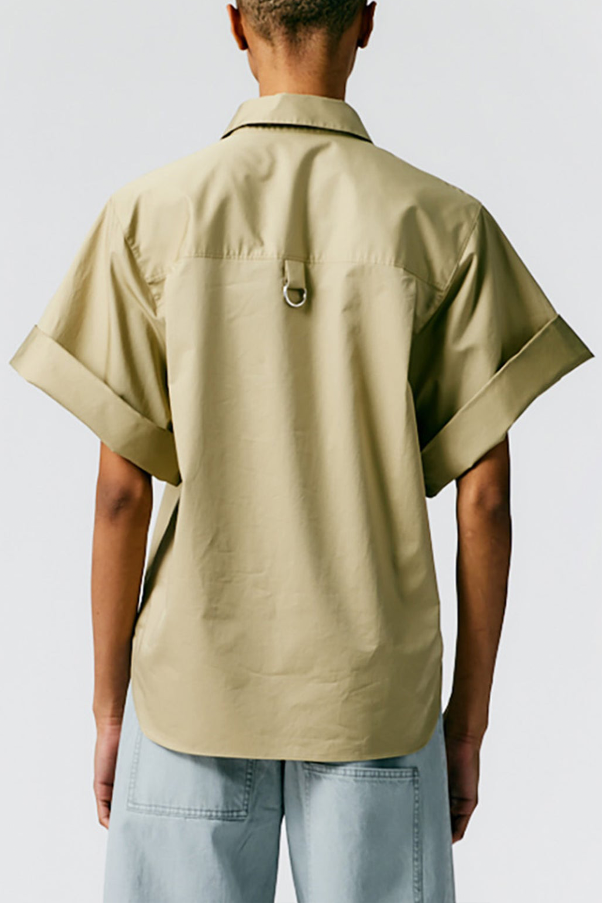 Eco Poplin Rolled Sleeve Shirt in Clay