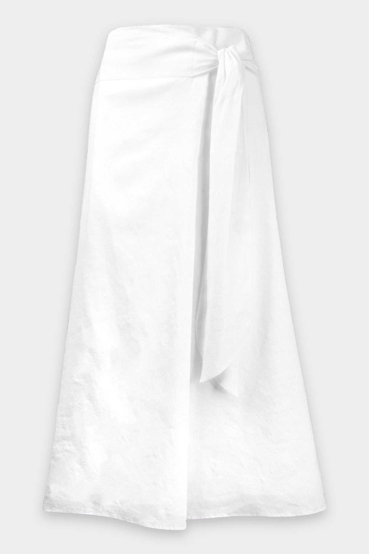 Tie Front Linen Skirt in Optic White - shop-olivia.com