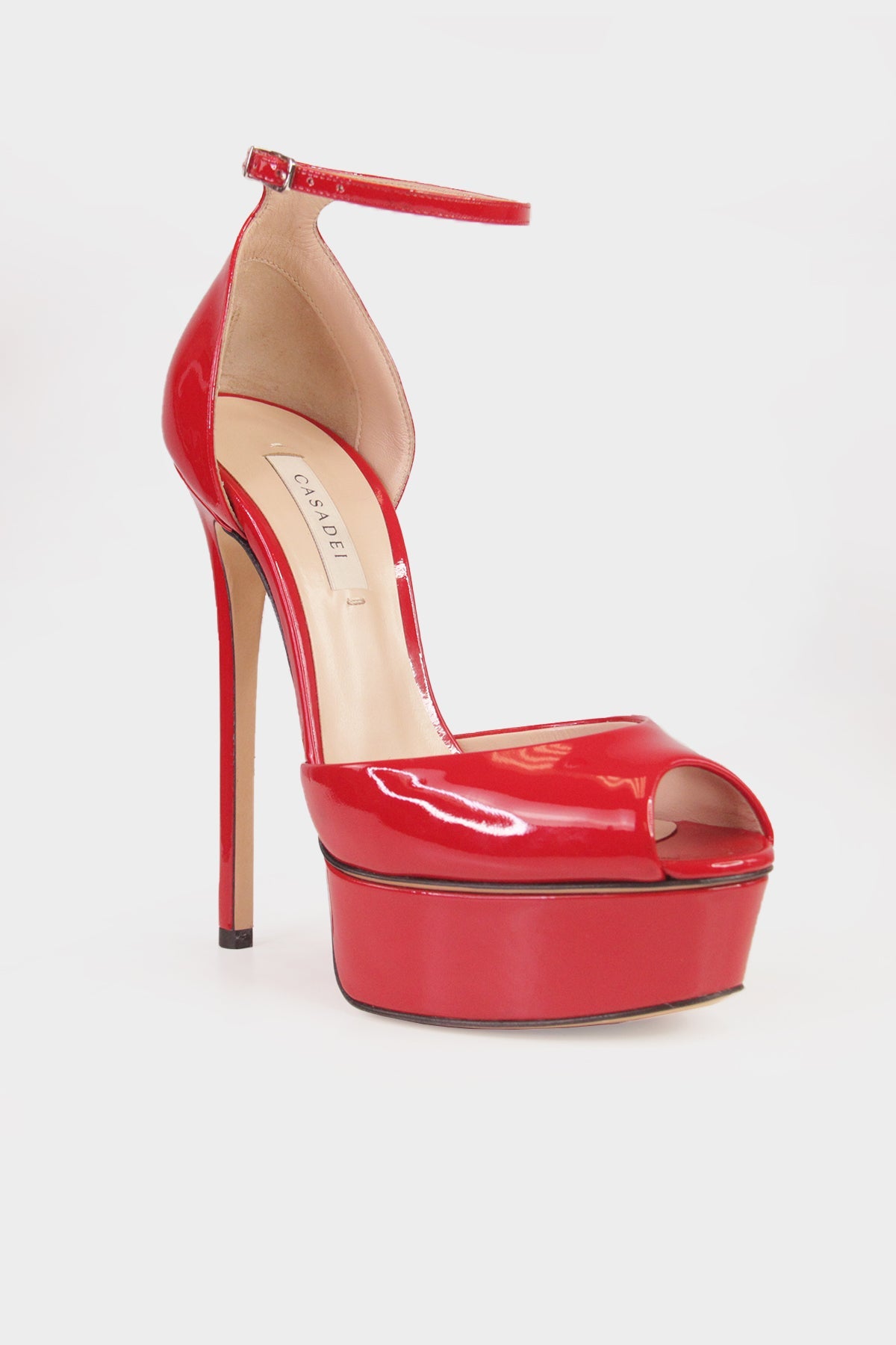 Tiffany Pantent Heel in Red - shop-olivia.com