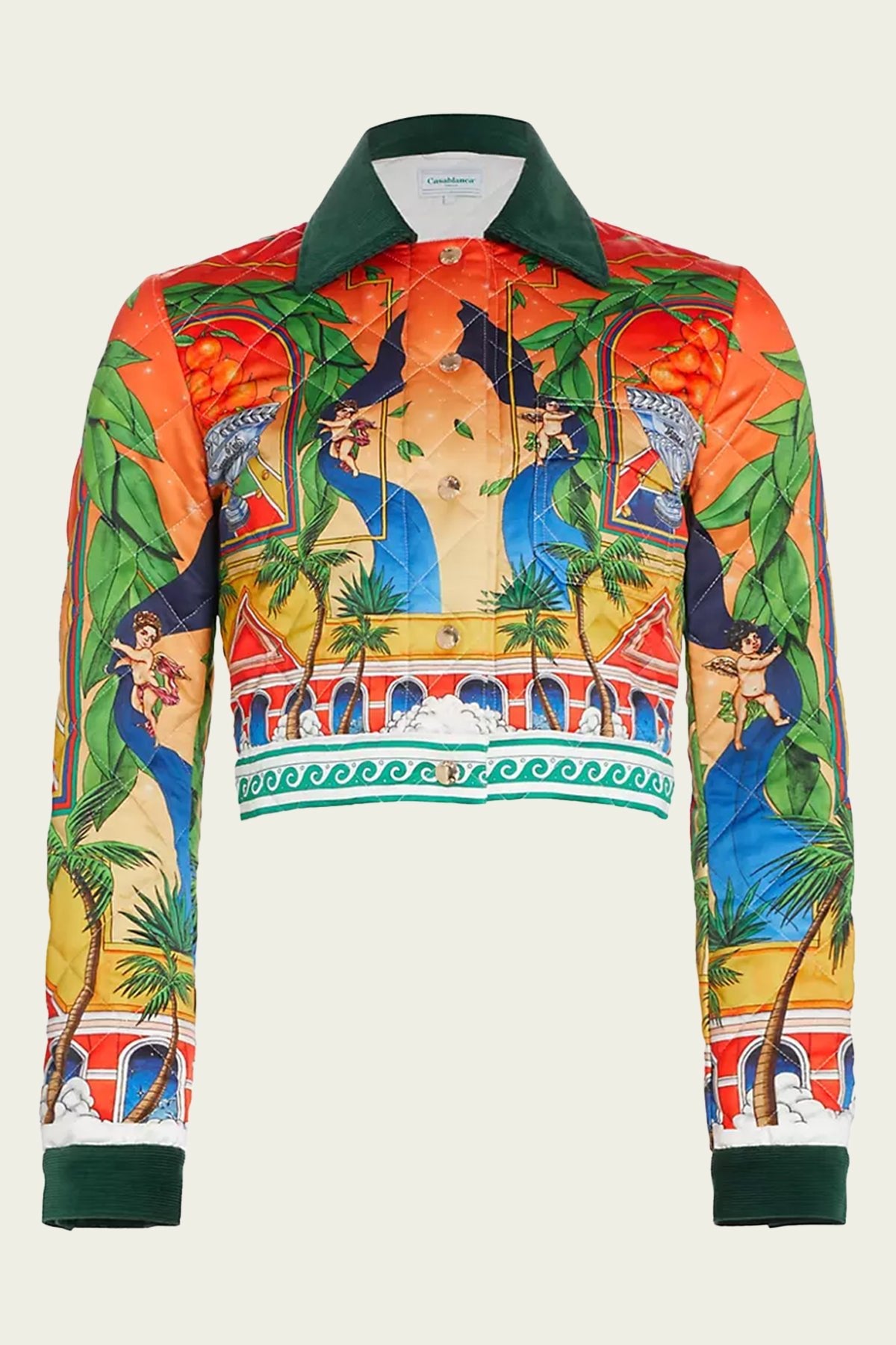Triomphe D'Orange Quilted Cropped Jacket in Multi - shop-olivia.com