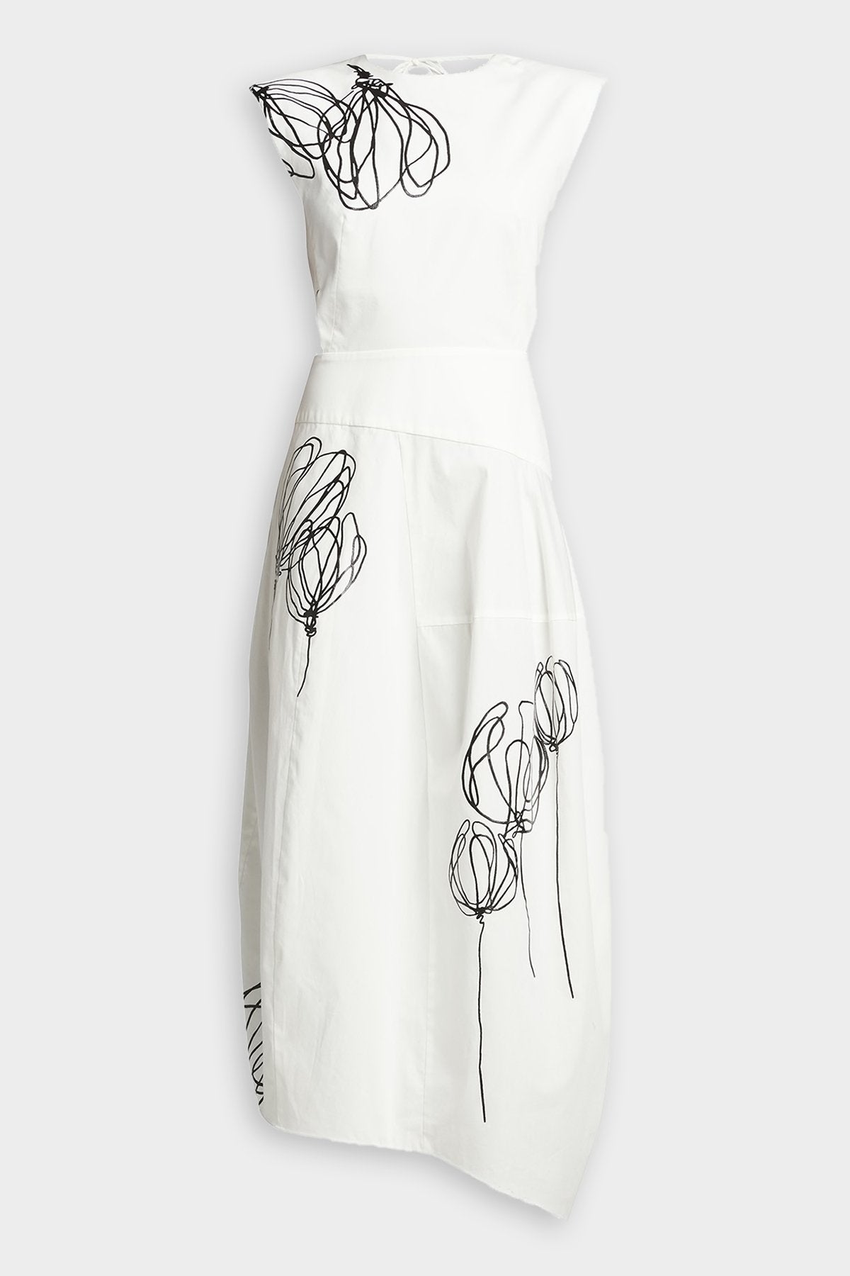 Tulipe Dress in White/Black Multi - shop-olivia.com