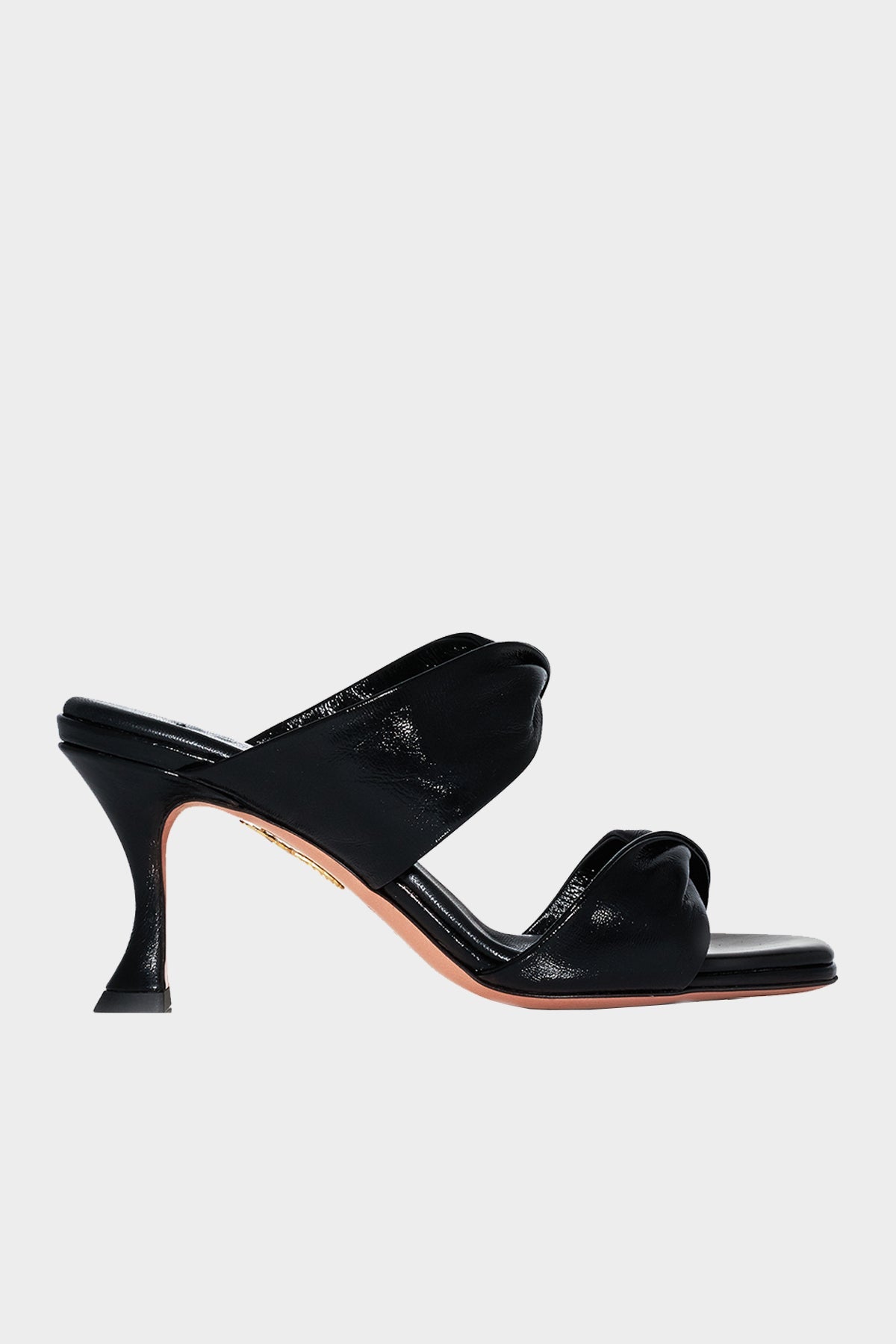 Twist Gloss Leather Sandal 75 in Black - shop-olivia.com