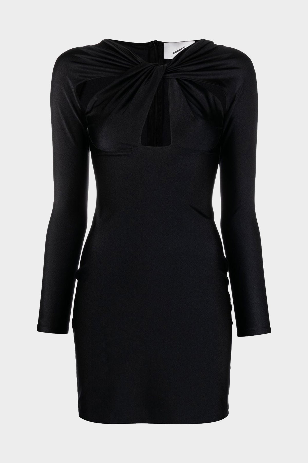 Twisted Cut-Out Jersey Dress in Black - shop-olivia.com