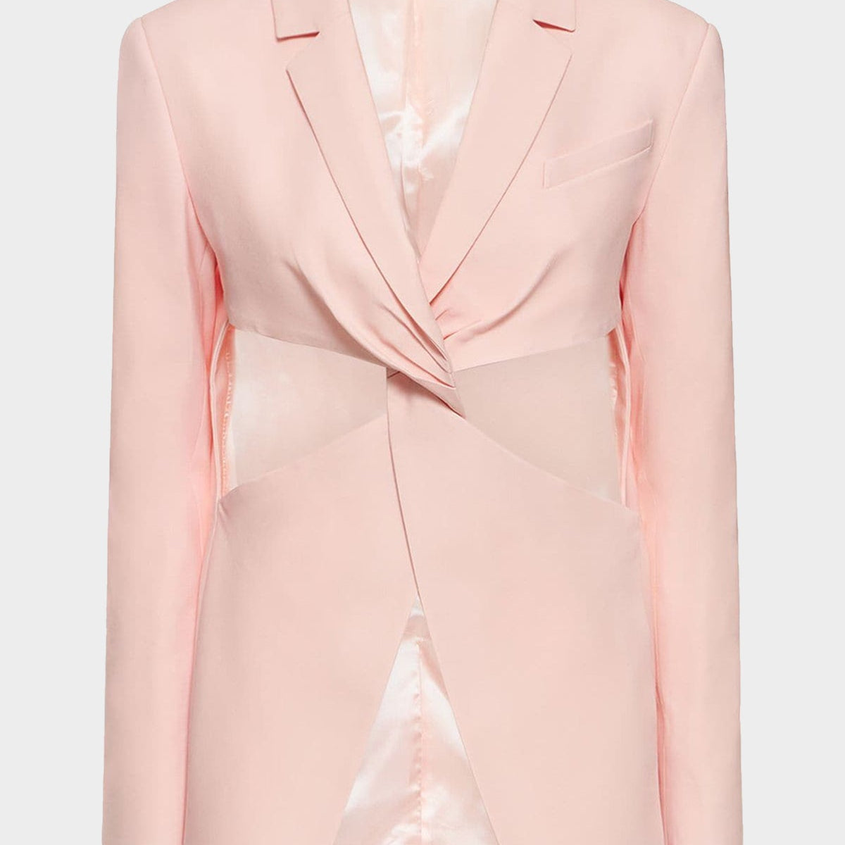 Twisted Cut-Out Tailored Jacket in Blush