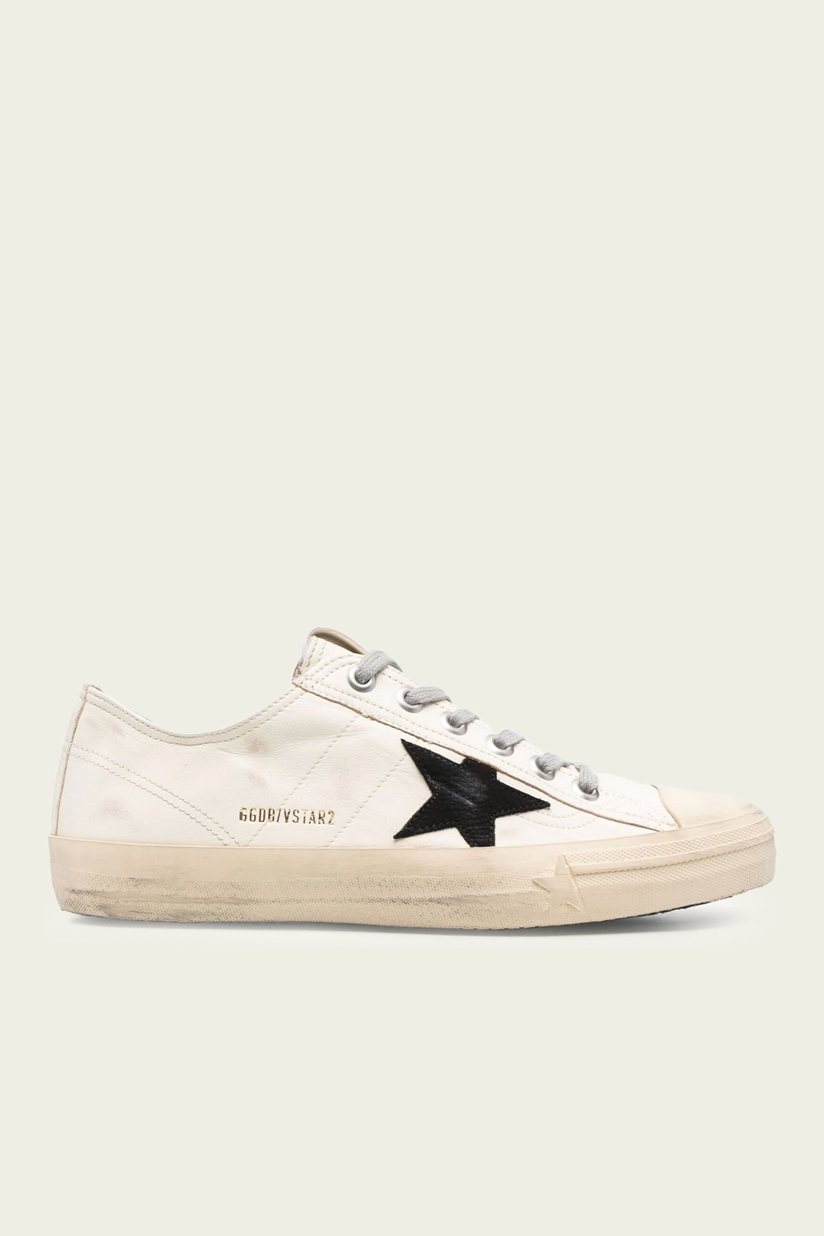 V-Star Dirty White Black Star Leather Men Sneaker - shop-olivia.com