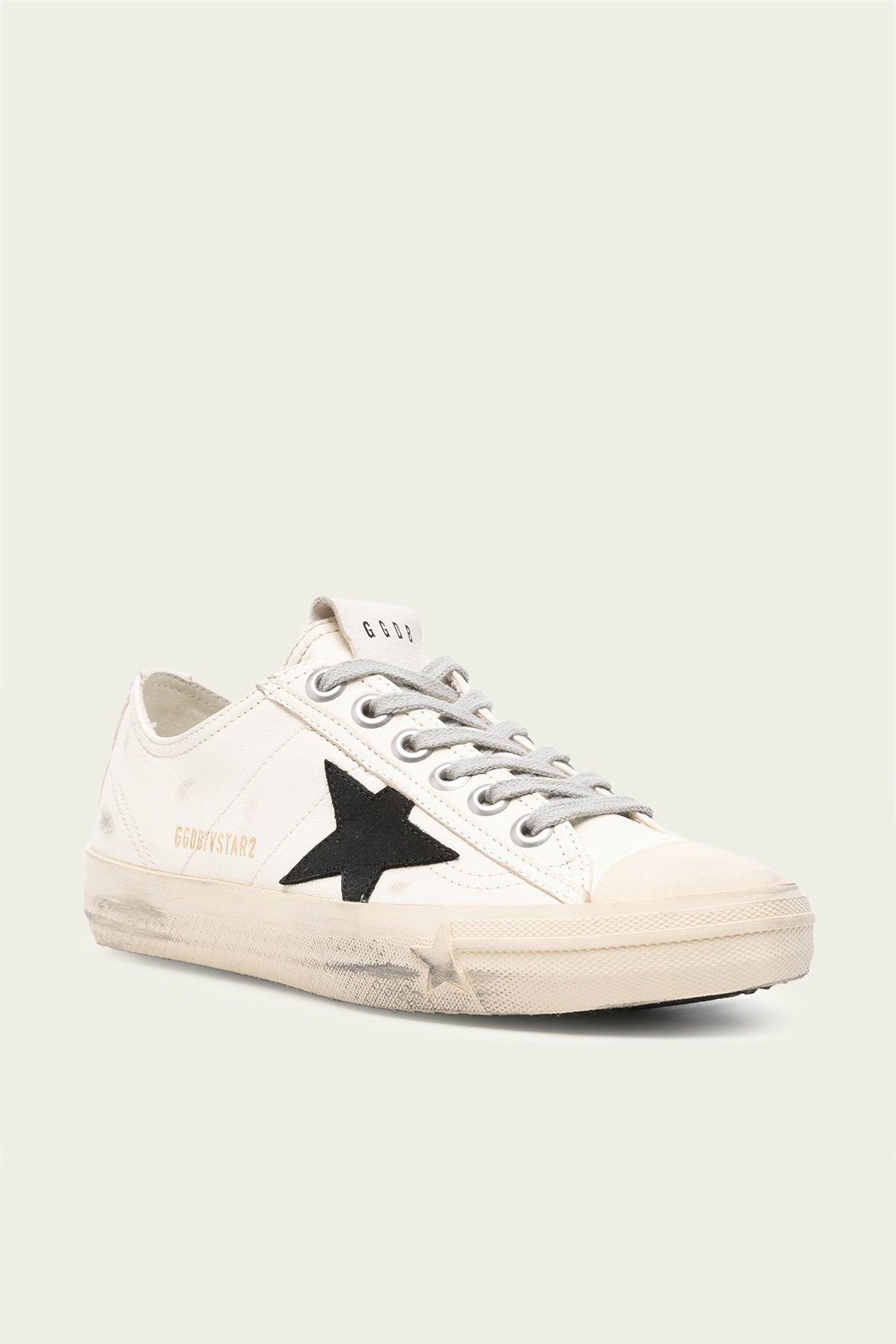 V-Star Dirty White Black Star Leather Sneaker - shop-olivia.com
