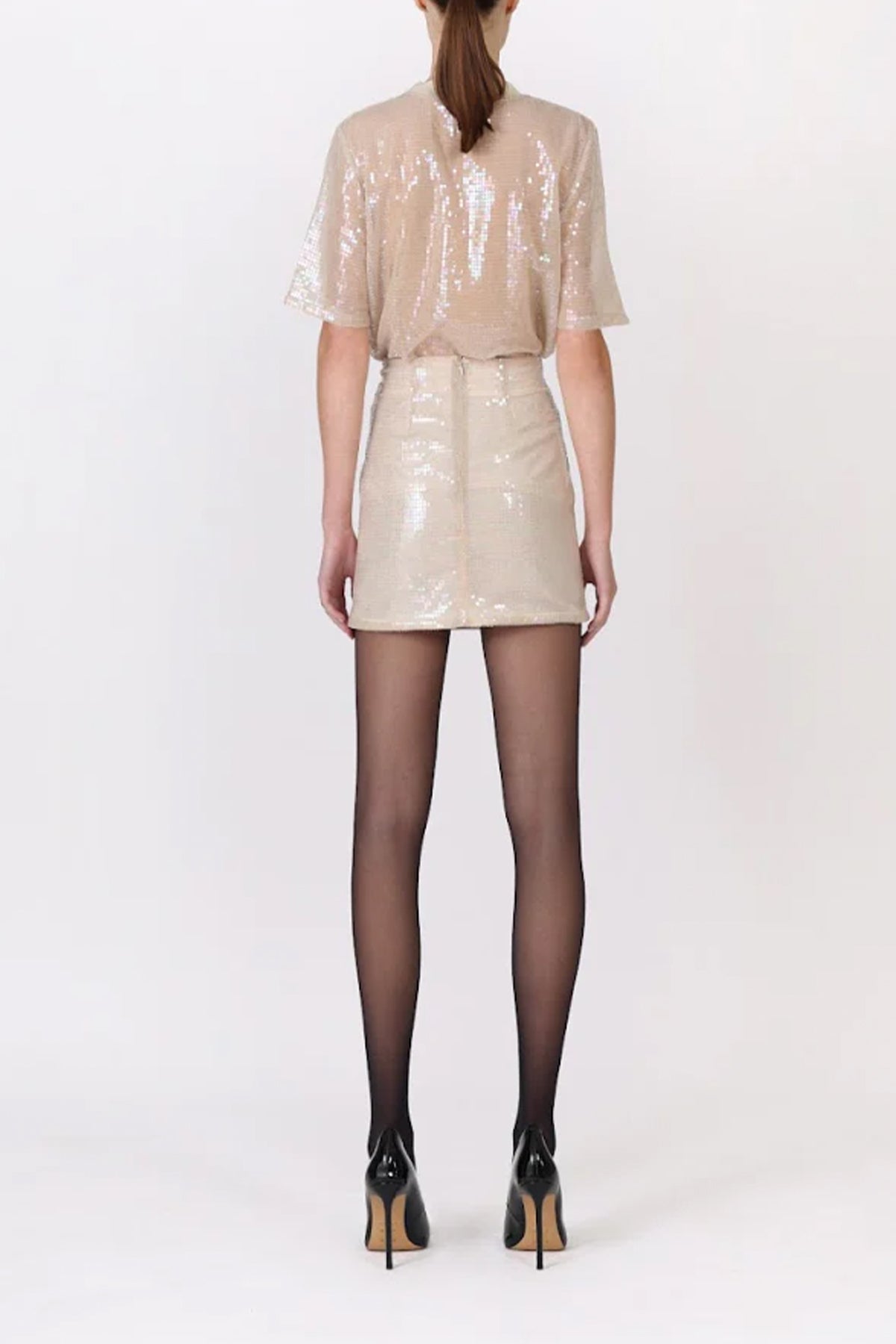 Valerie Sequin Skirt in Blush - shop-olivia.com