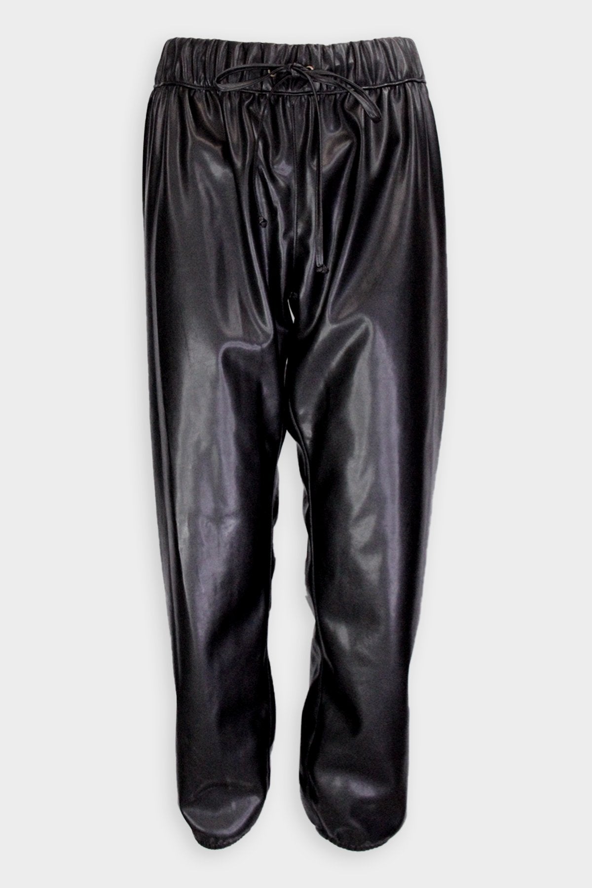 Vegan Leather Jogger Pant in Black - shop-olivia.com