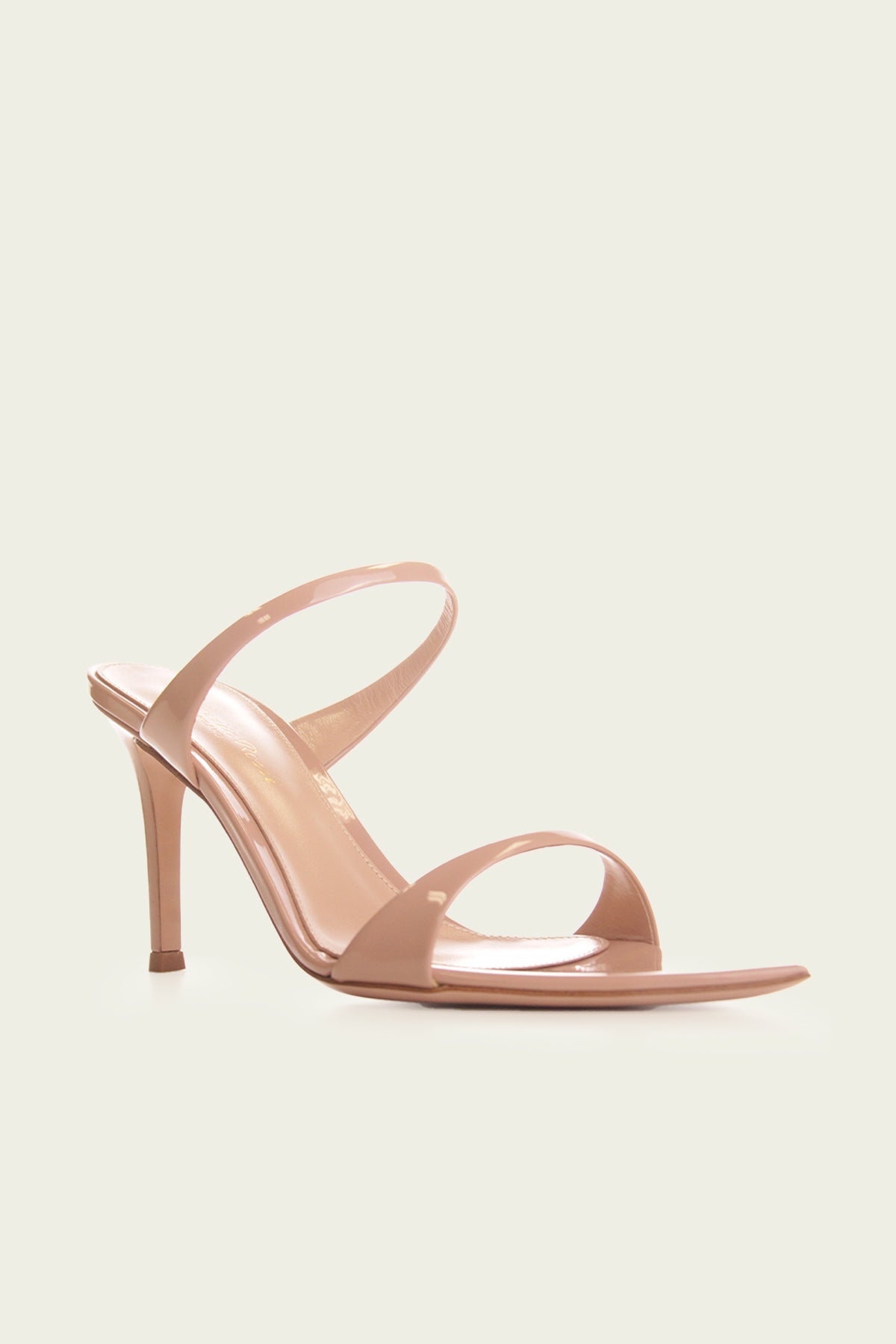 Vernice Sandal 85 in Peach - shop-olivia.com