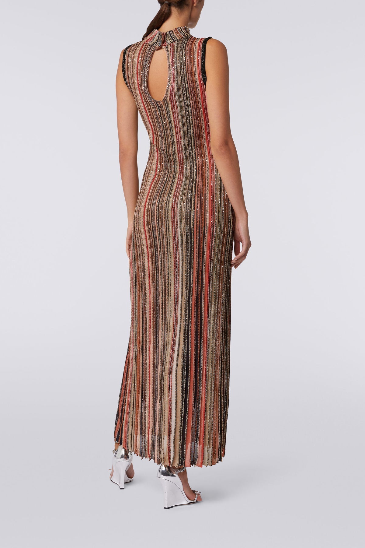 Vertical Striped Knit Sequin Dress in Multi - shop-olivia.com