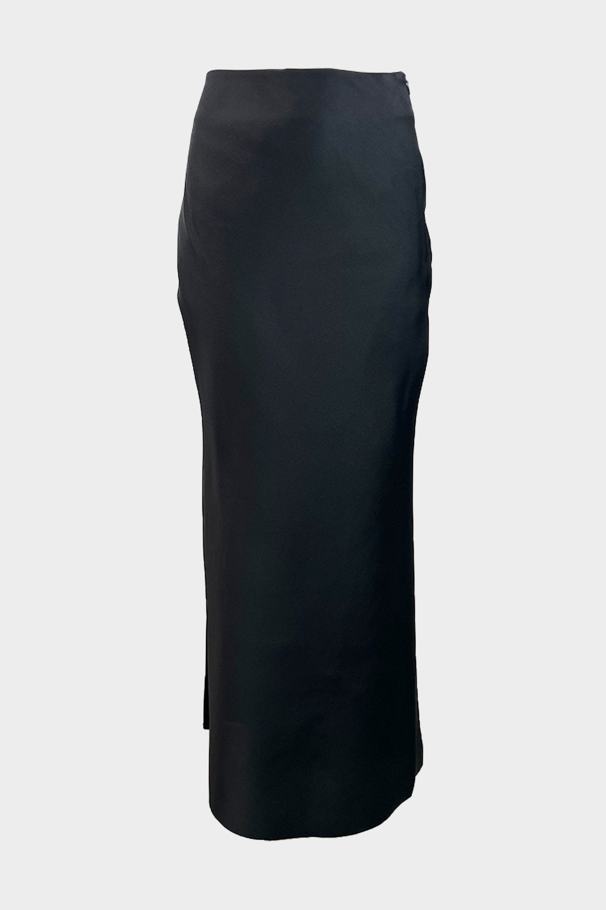Vietnamese Silk Midi Skirt in Black - shop-olivia.com