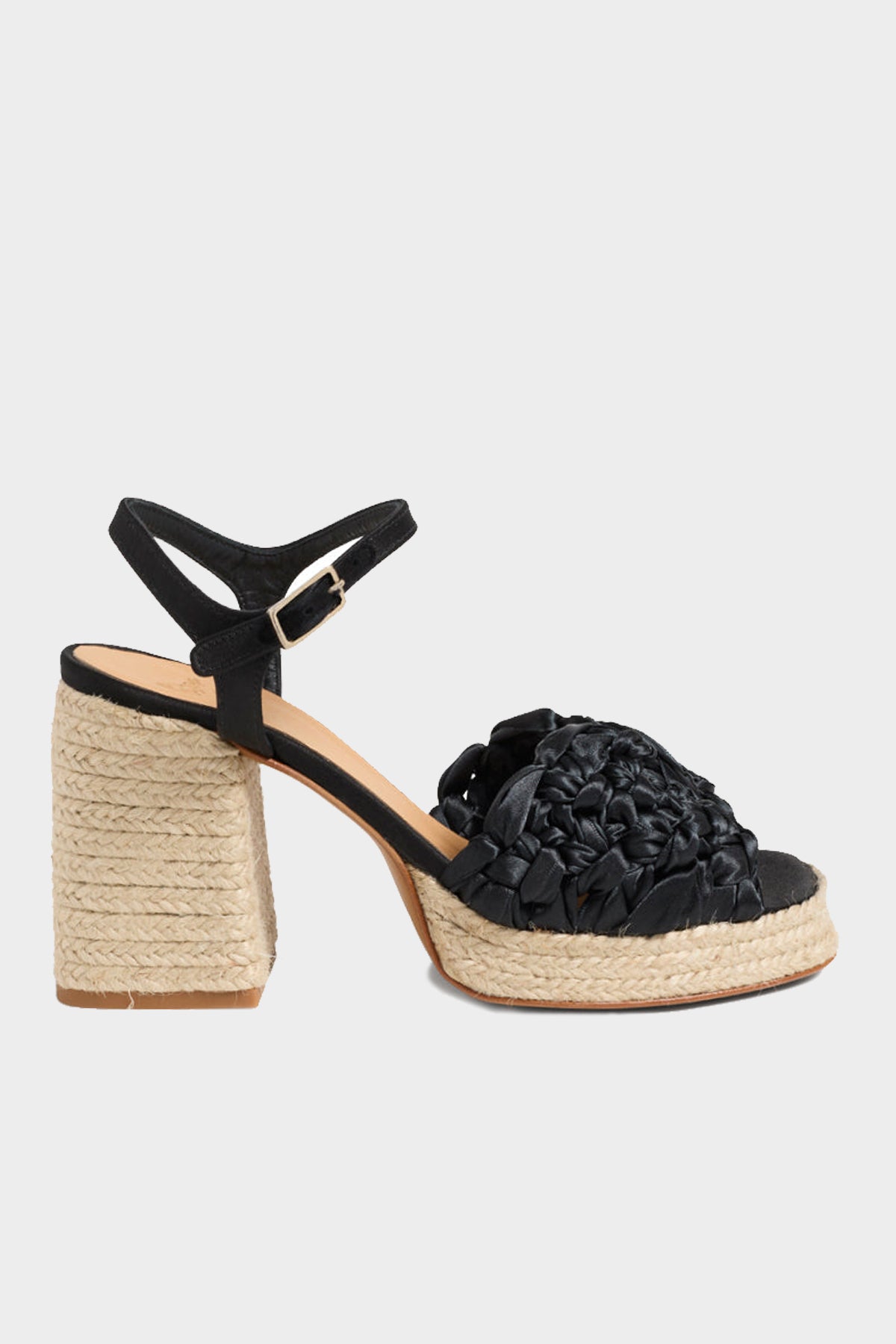 Vincenza Platform Sandal in Negro - shop-olivia.com