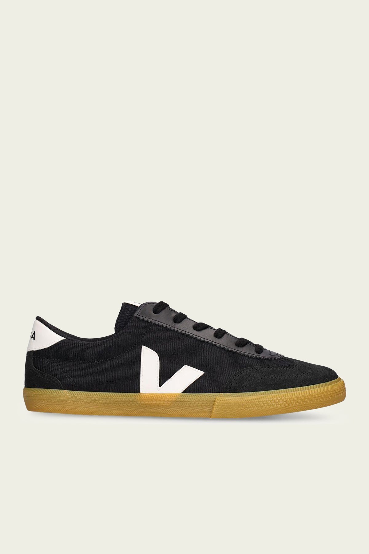 Volley Canvas Sneaker in Black White Natural - shop-olivia.com