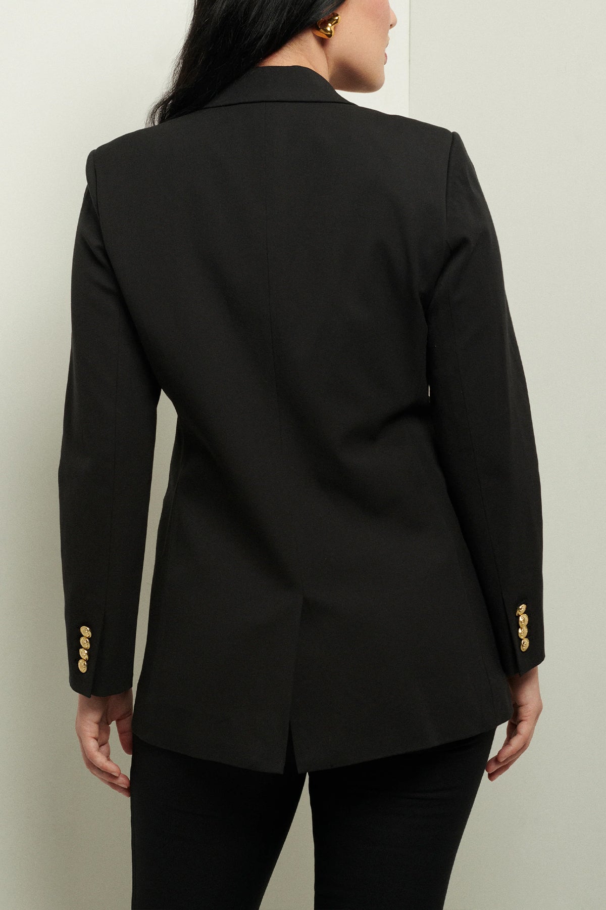 Walter Double-Breasted Jacket in Black - shop-olivia.com