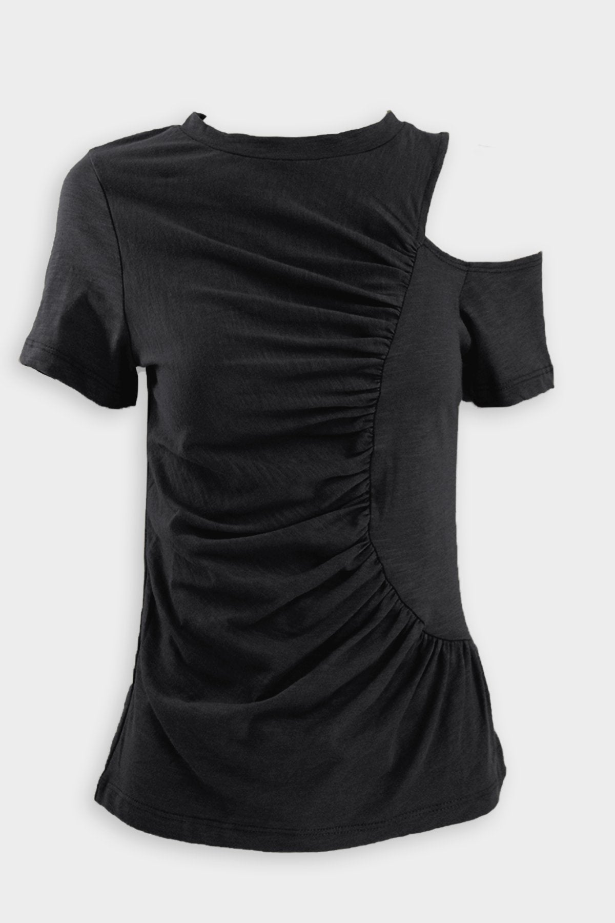 Wave Tee Top in Washed Black - shop-olivia.com