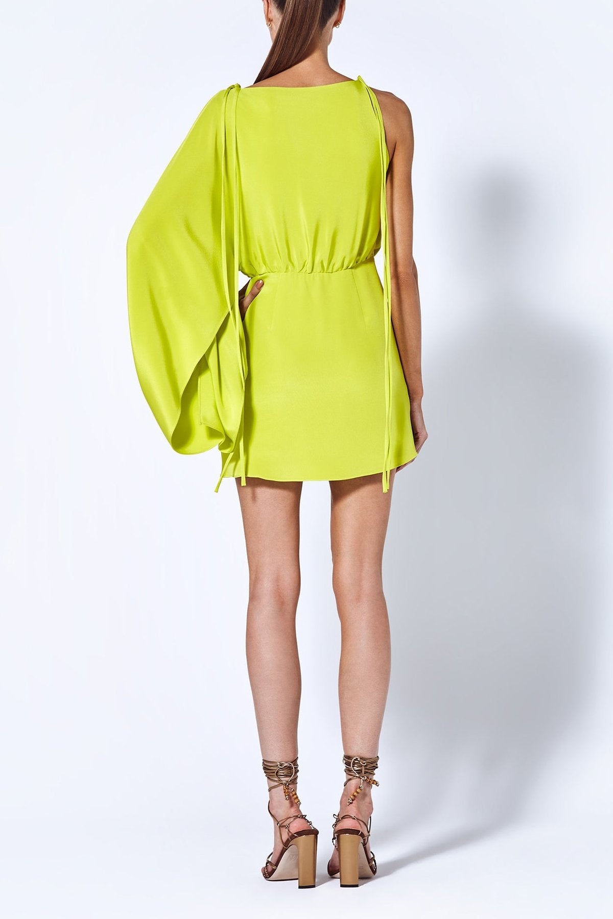 Wesley Mini Dress in Chartreuse - shop-olivia.com