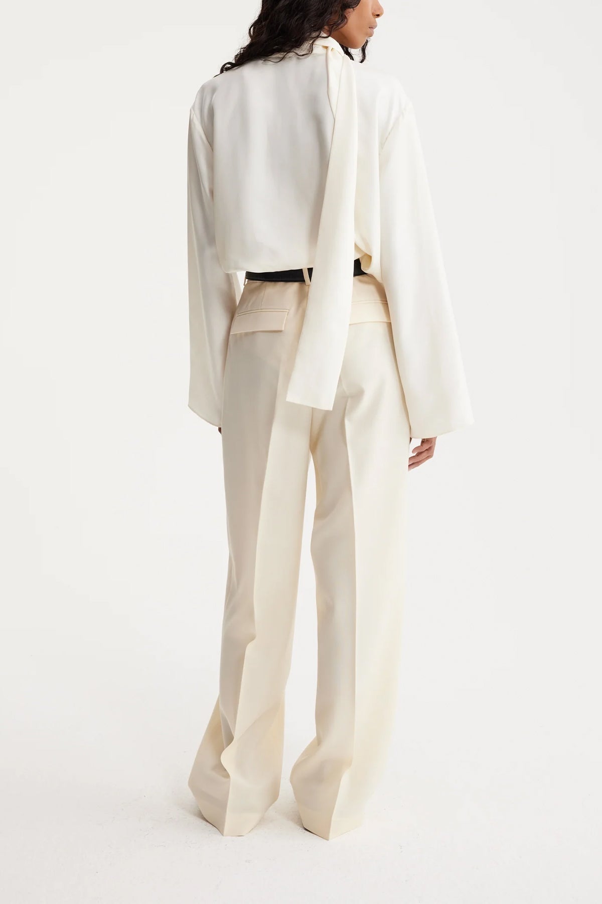Wide Leg Trousers in Off-White - shop-olivia.com