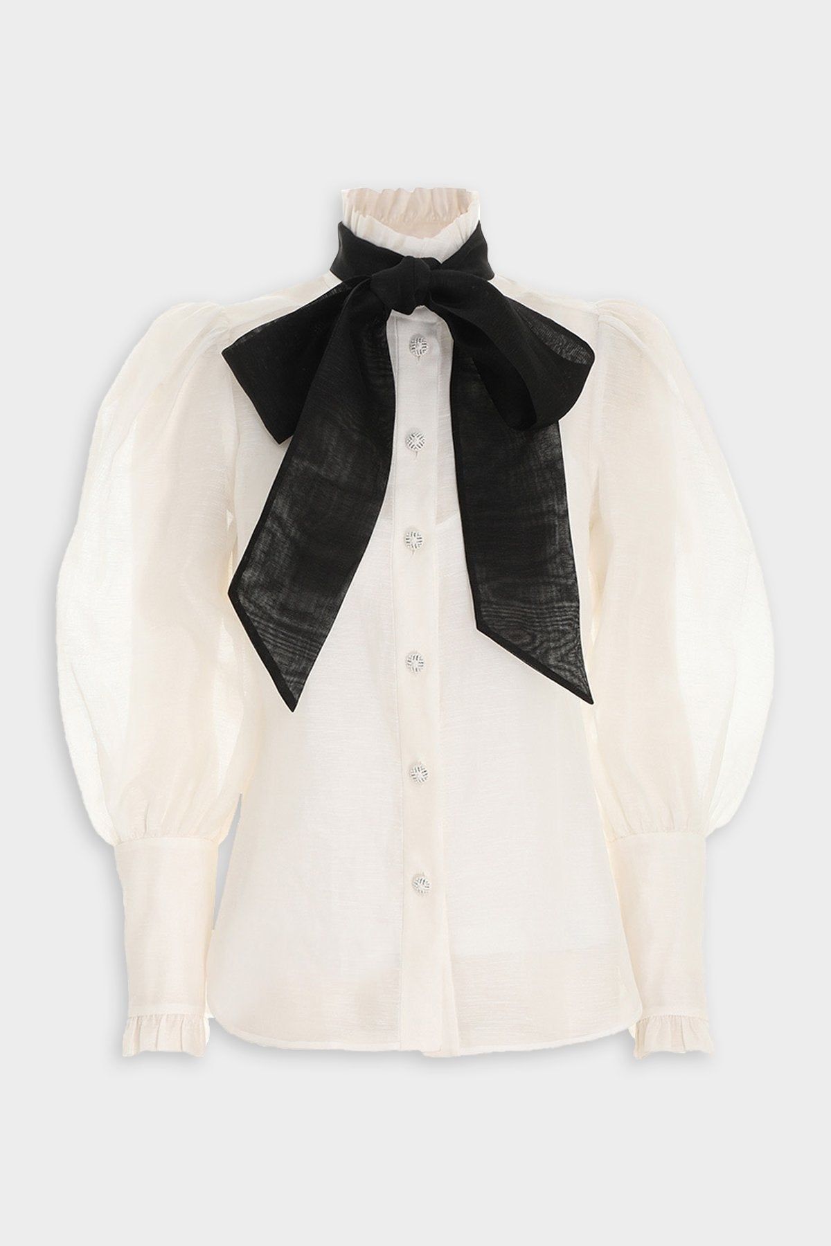 Wonderland Bow Shirt in Ivory - shop-olivia.com