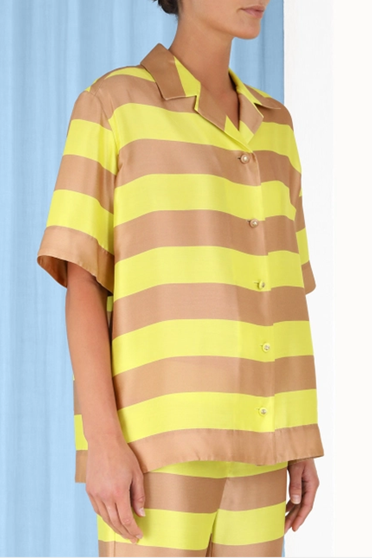 Wonderland Short Sleeve Shirt in Lime Stripe