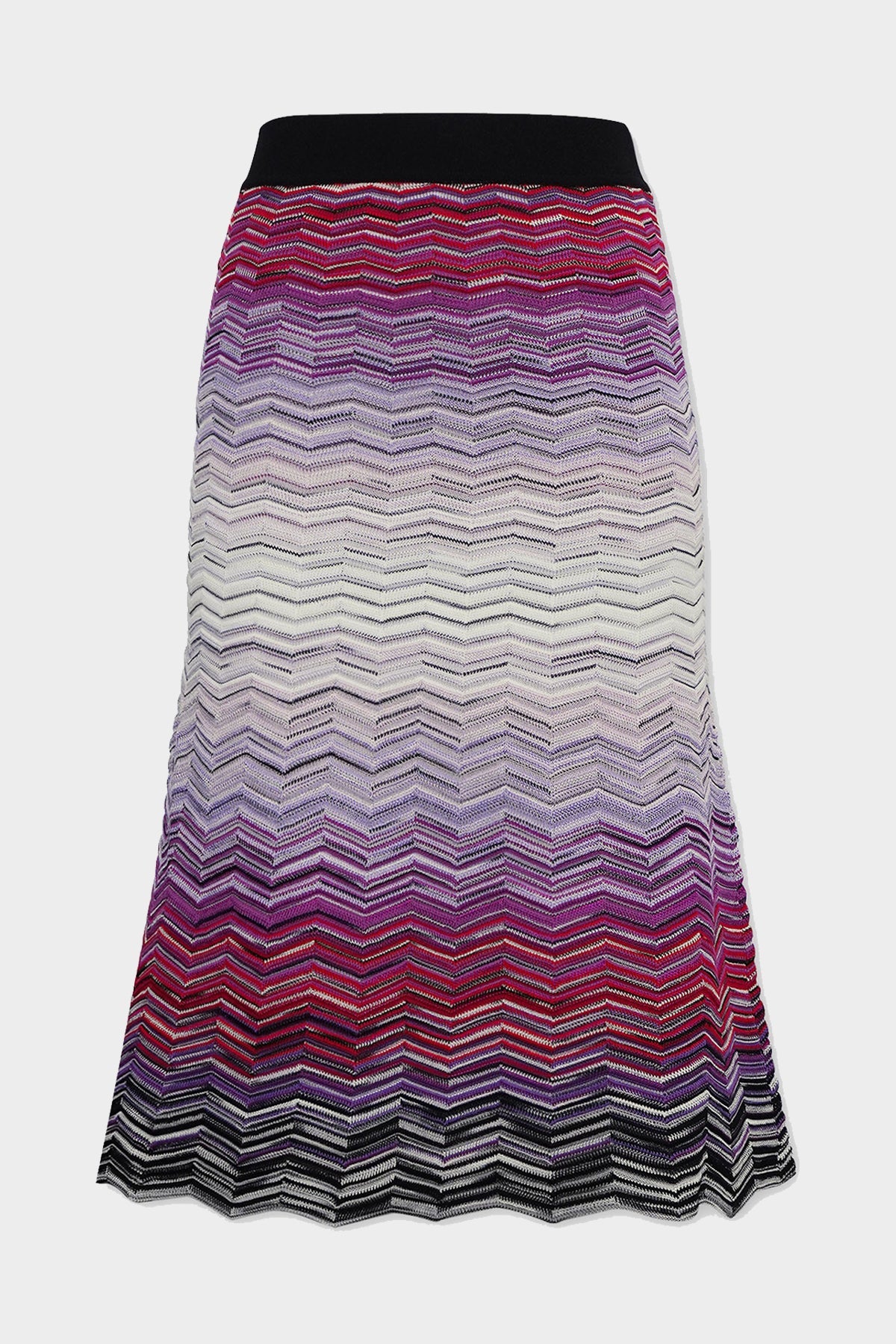 Zig-Zag Knitted Skirt in Red Black and Blue - shop-olivia.com