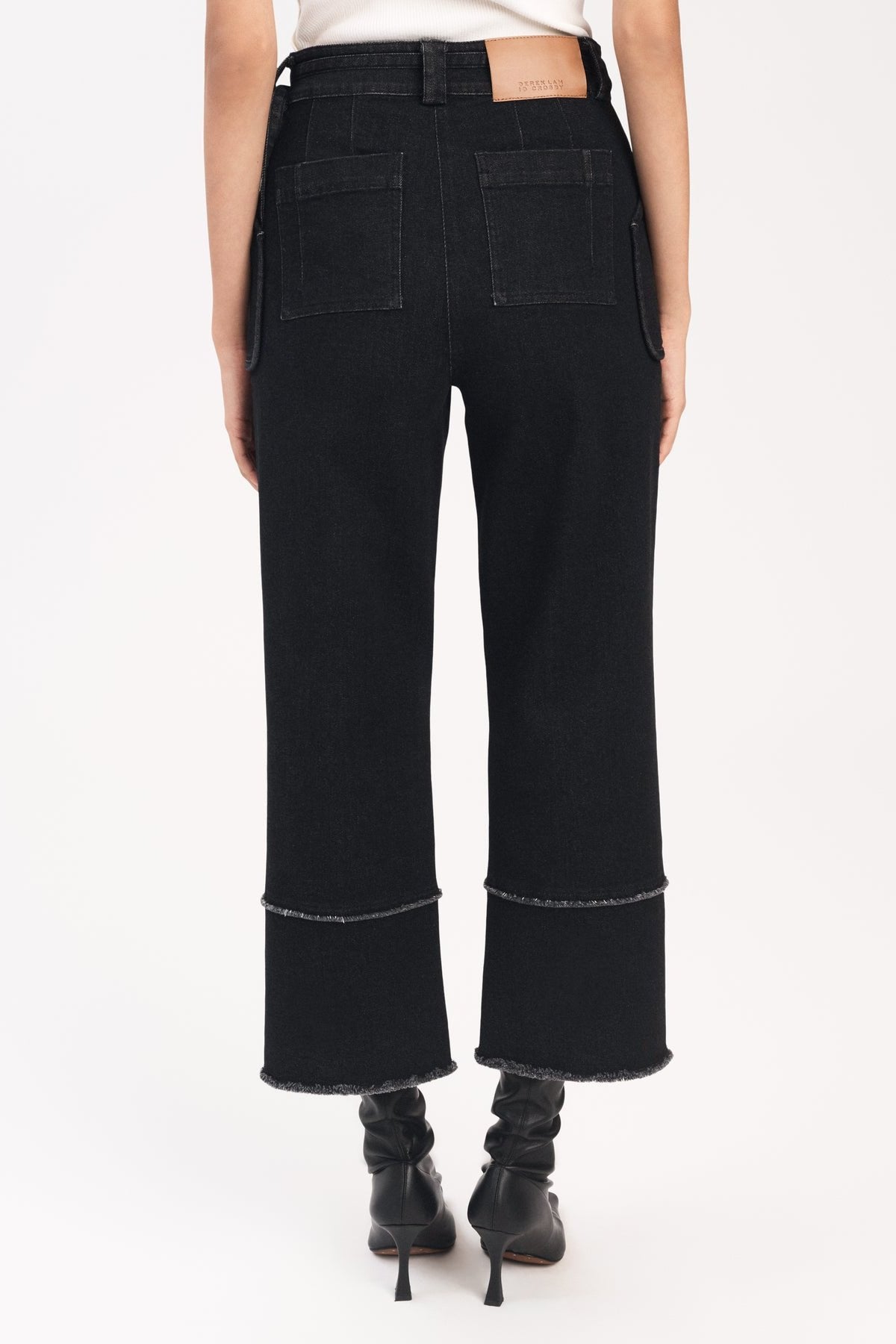 Zuri Cropped Wide Leg Pant in Black - shop-olivia.com